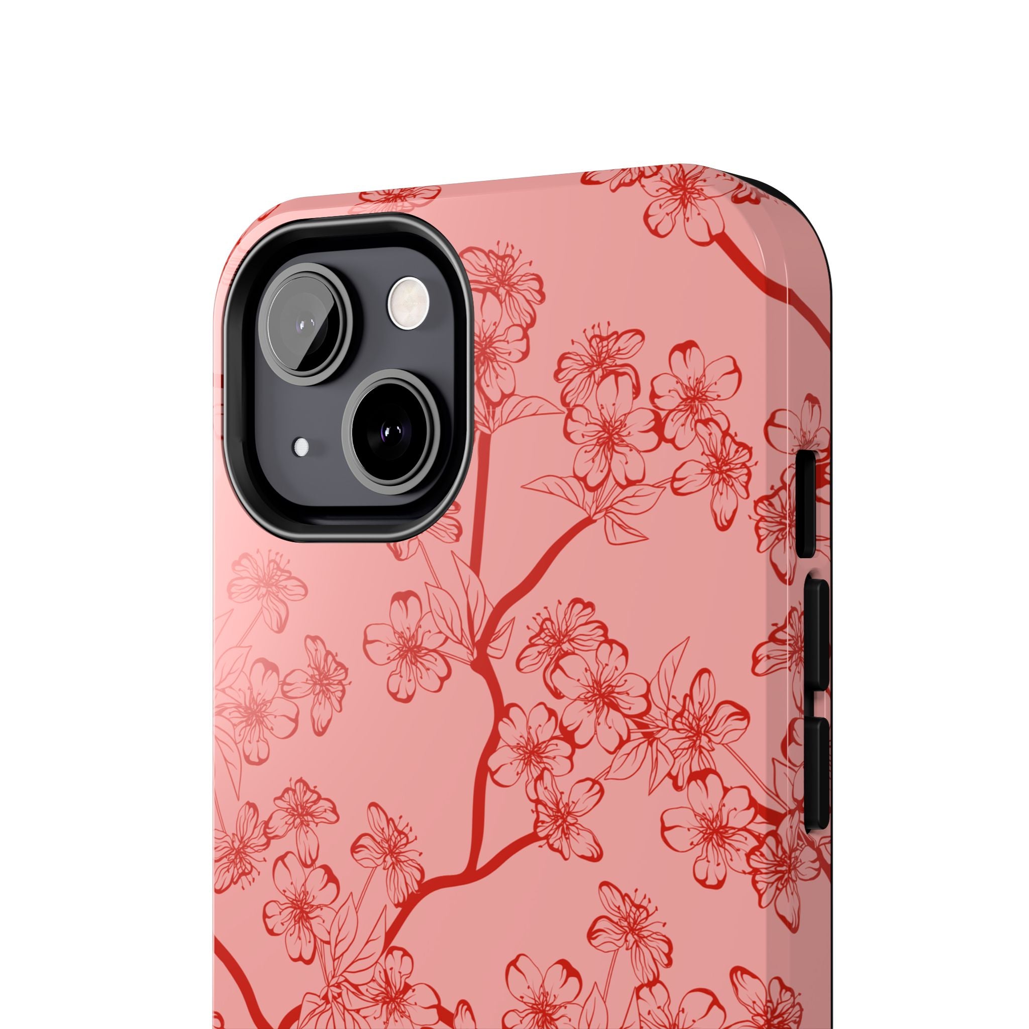 Maroon & Blush Striped Tough Phone Case — Durable Protective iPhone Cover