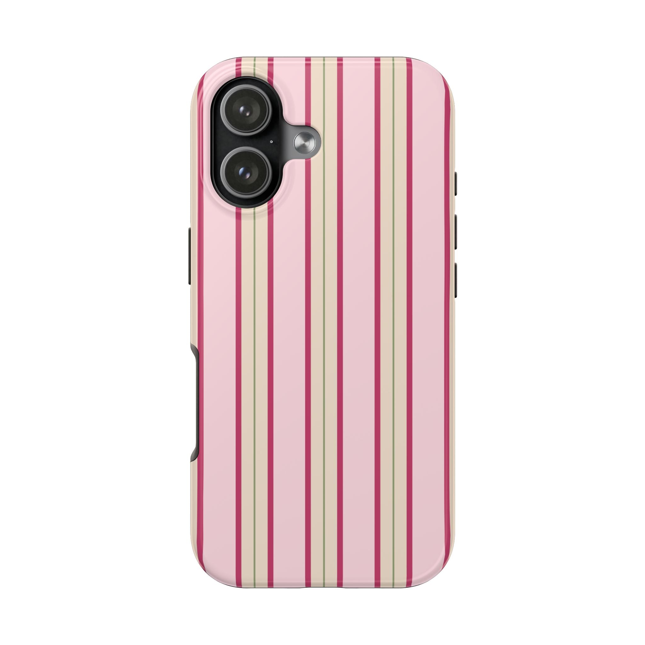 Blush Column | Pink & Burgundy Stripe Tough Phone Case