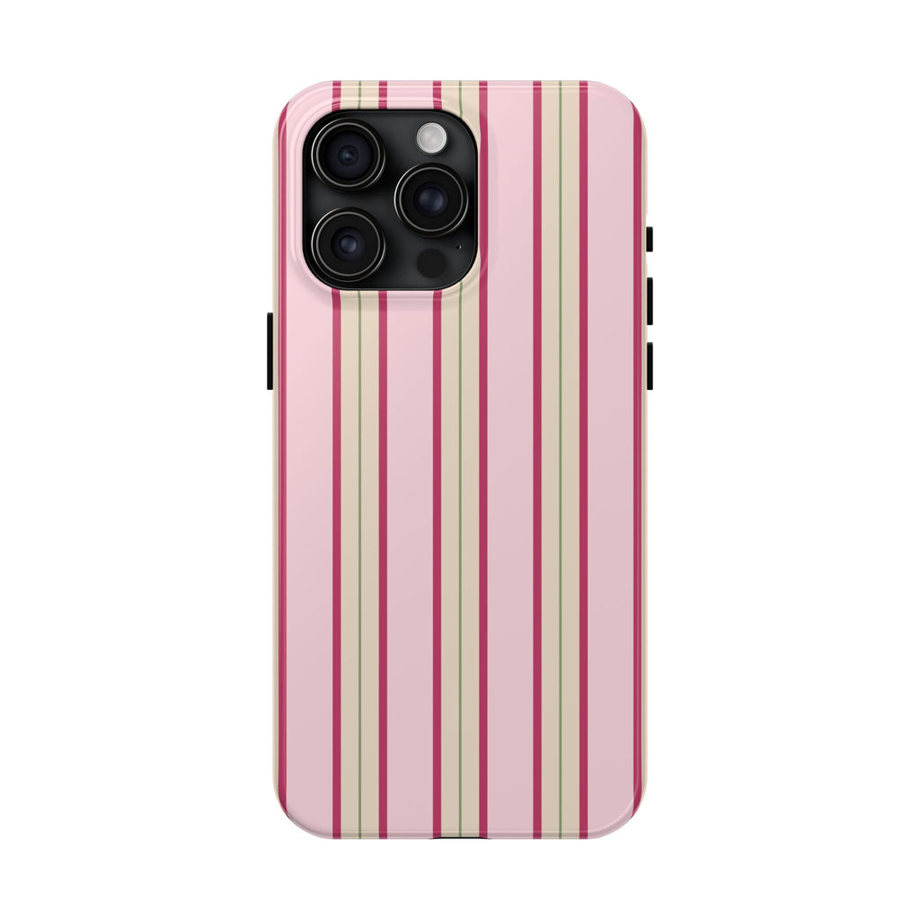 Blush Column | Pink & Burgundy Stripe Tough Phone Case