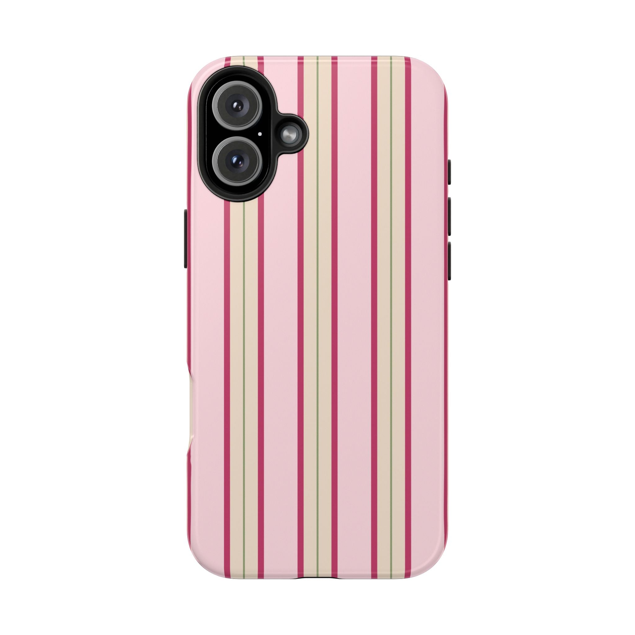 Blush Column | Pink & Burgundy Stripe Tough Phone Case
