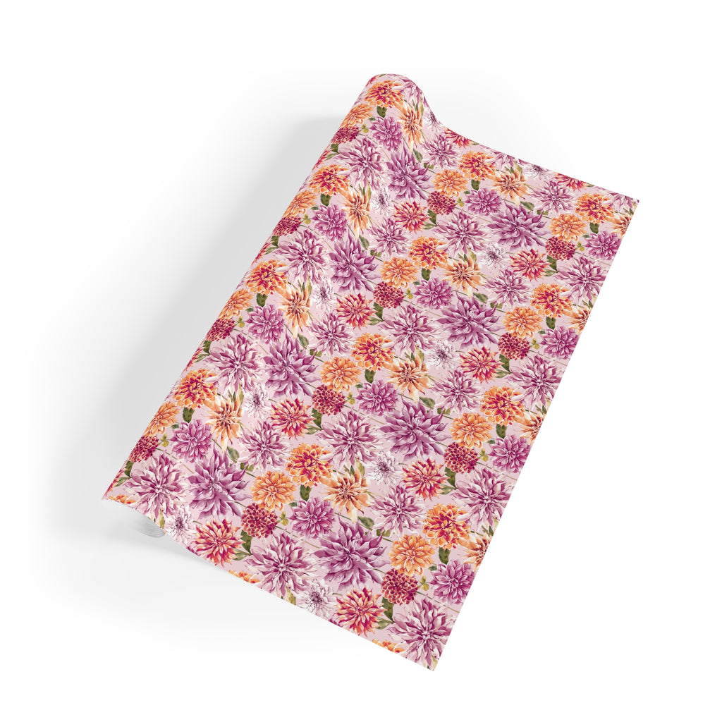 Petal Devotion | Blush Dahlia Floral Wrapping Paper