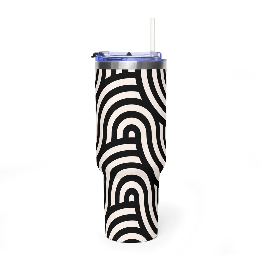 Noir Wave | Black & Cream Retro Curve Tumbler