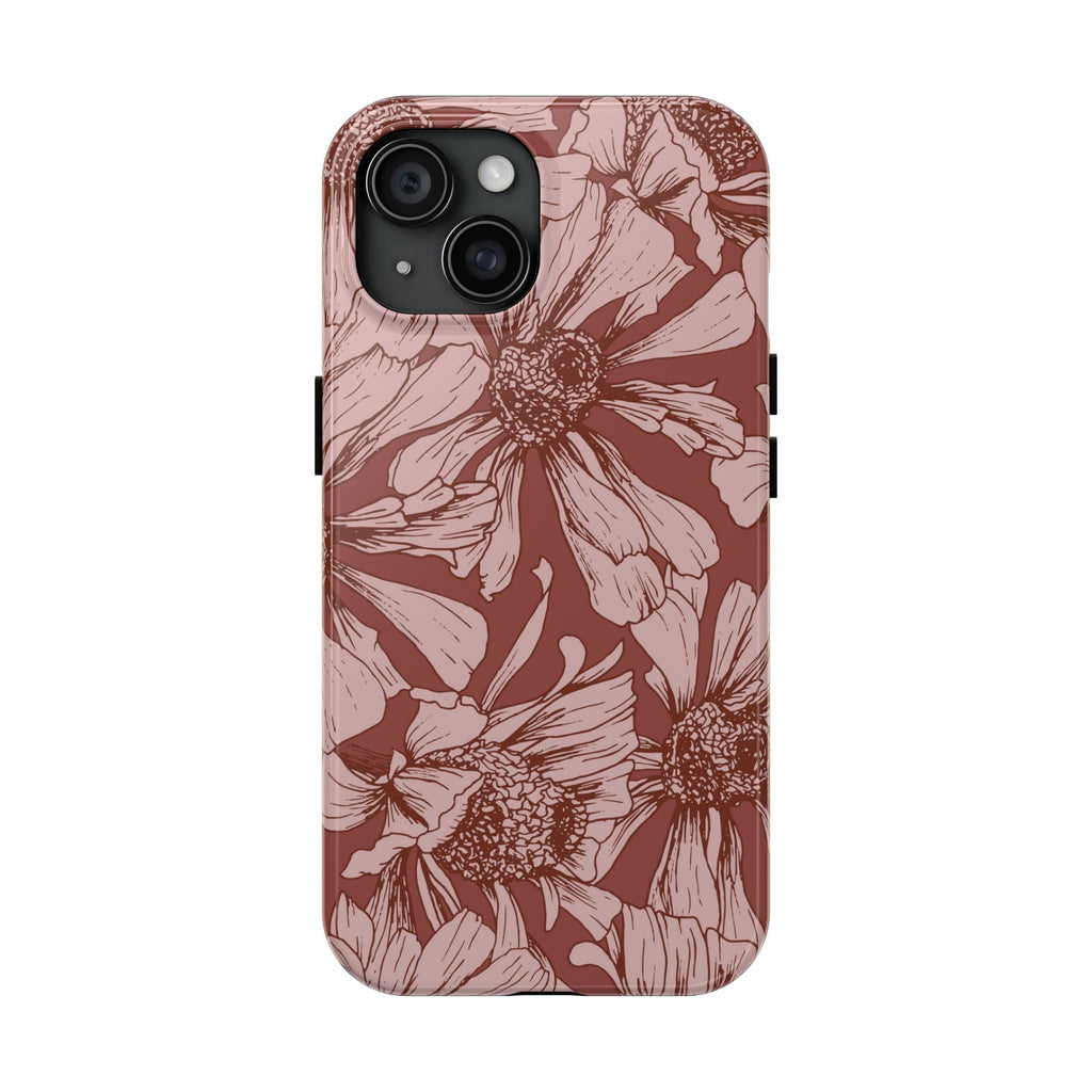Pressed Bloom | Mocha Floral Sketch Phone Case