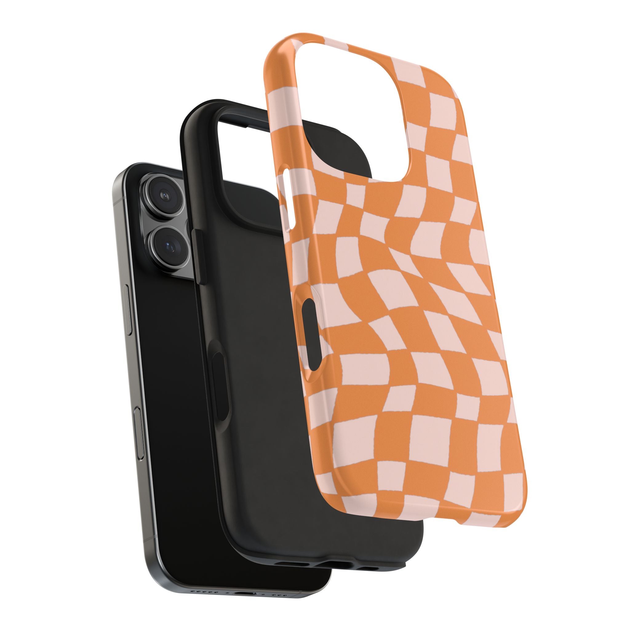 Warped Summer | Orange Wavy Checker Phone Case