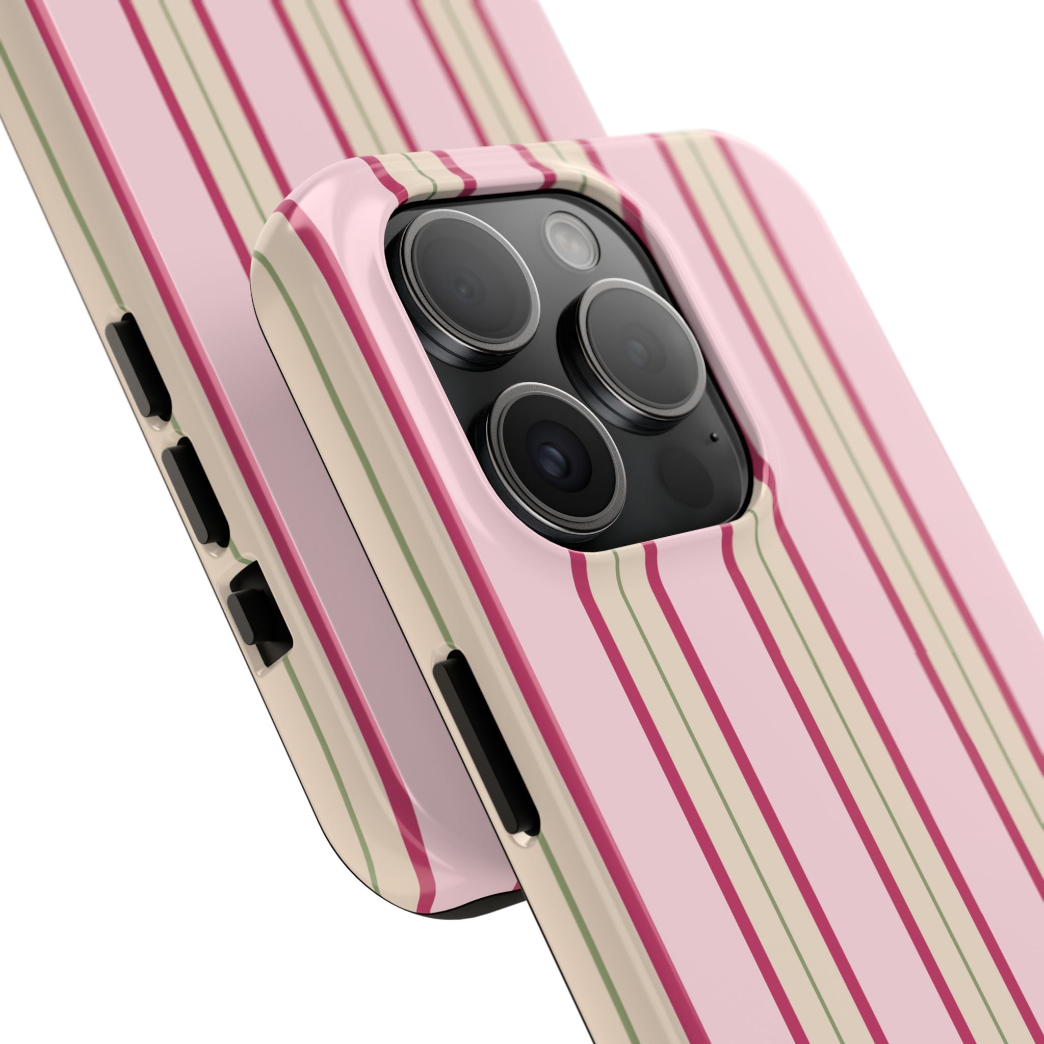 Blush Column | Pink & Burgundy Stripe Tough Phone Case