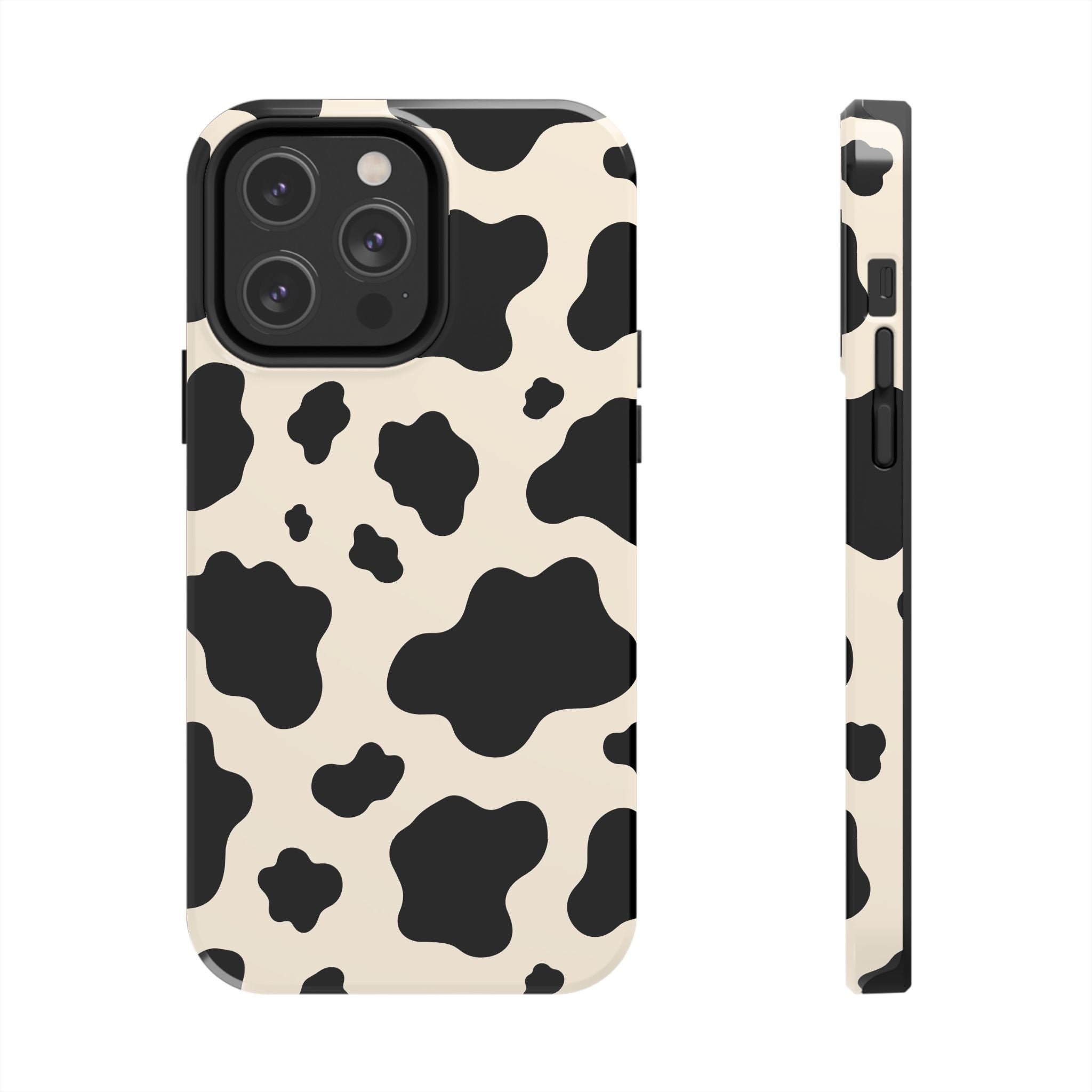Cream Cow | Black & Cream Cow Print Phone Case