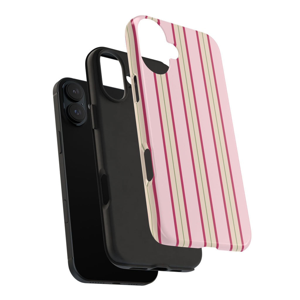 Blush Column | Pink & Burgundy Stripe Tough Phone Case