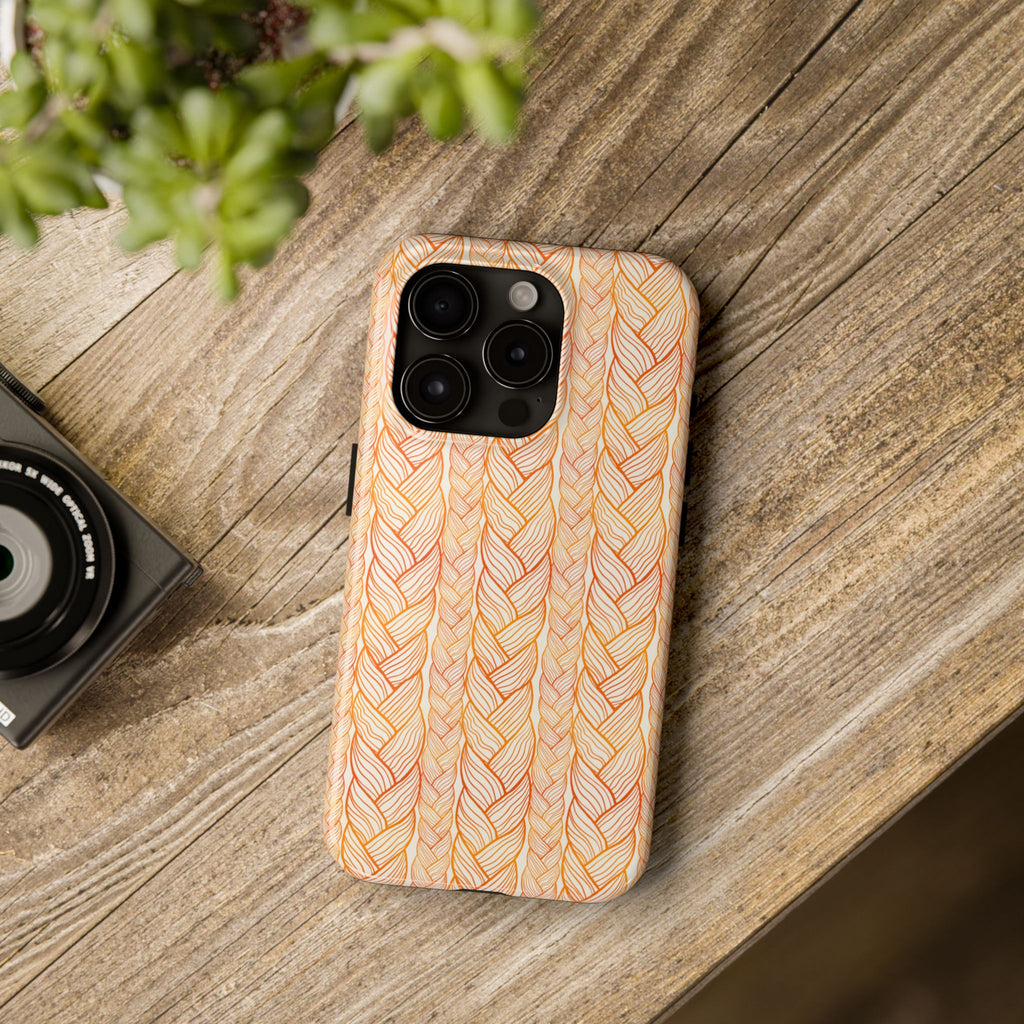 Golden Braid | Orange Braided Line Tough Phone Case
