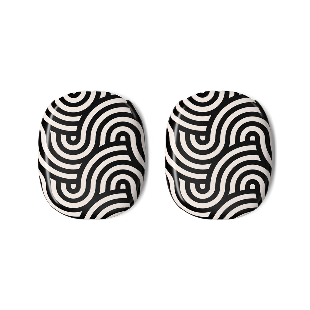 Noir Wave | Black & Cream Retro Curve AirPods Max Case