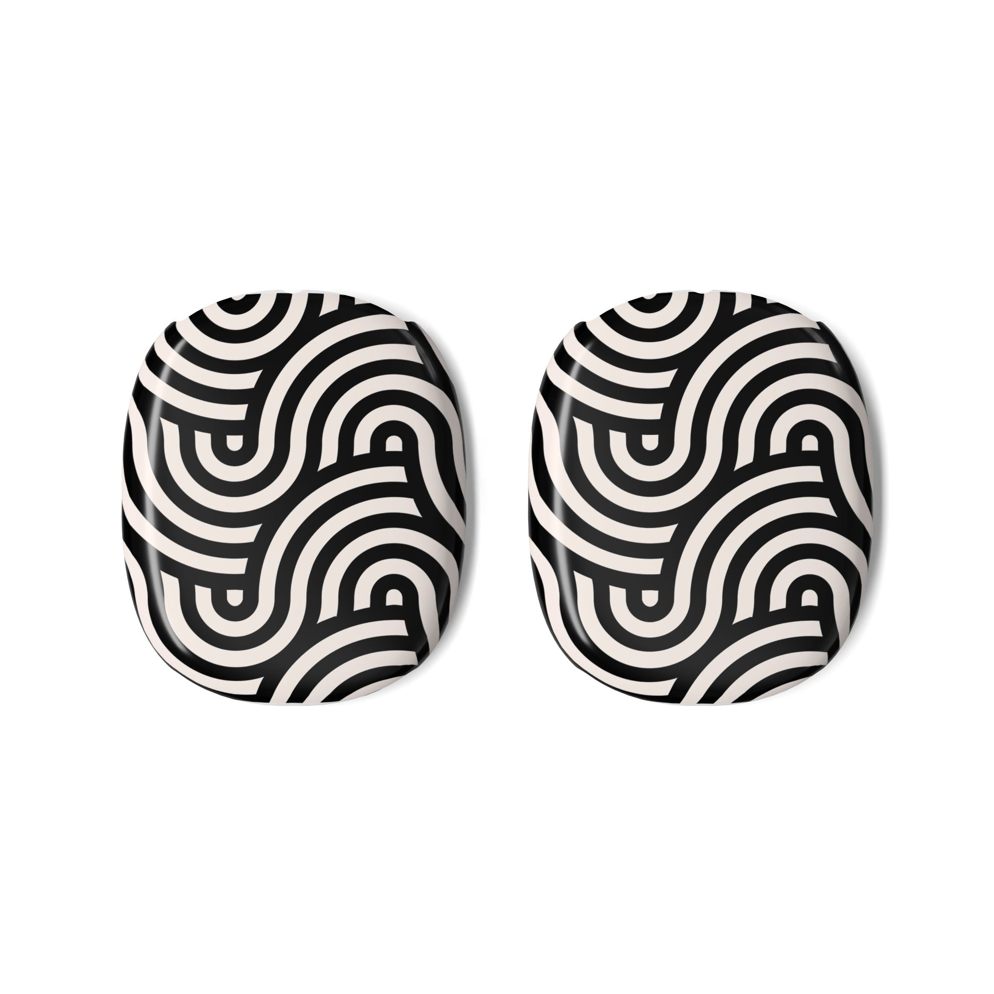 Noir Wave | Black & Cream Retro Curve AirPods Max Case