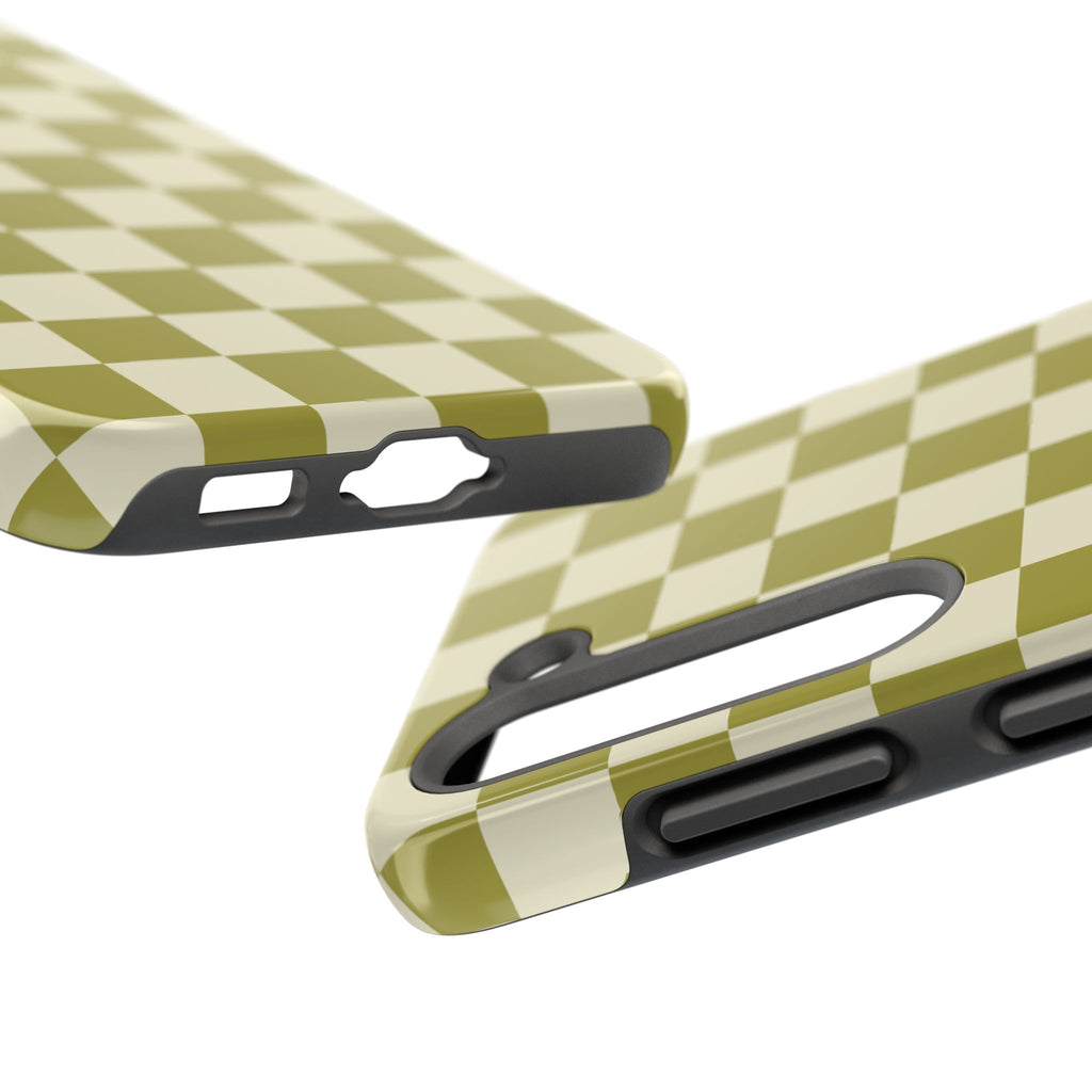 Maroon & Blush Striped Tough Phone Case — Durable Protective iPhone Cover