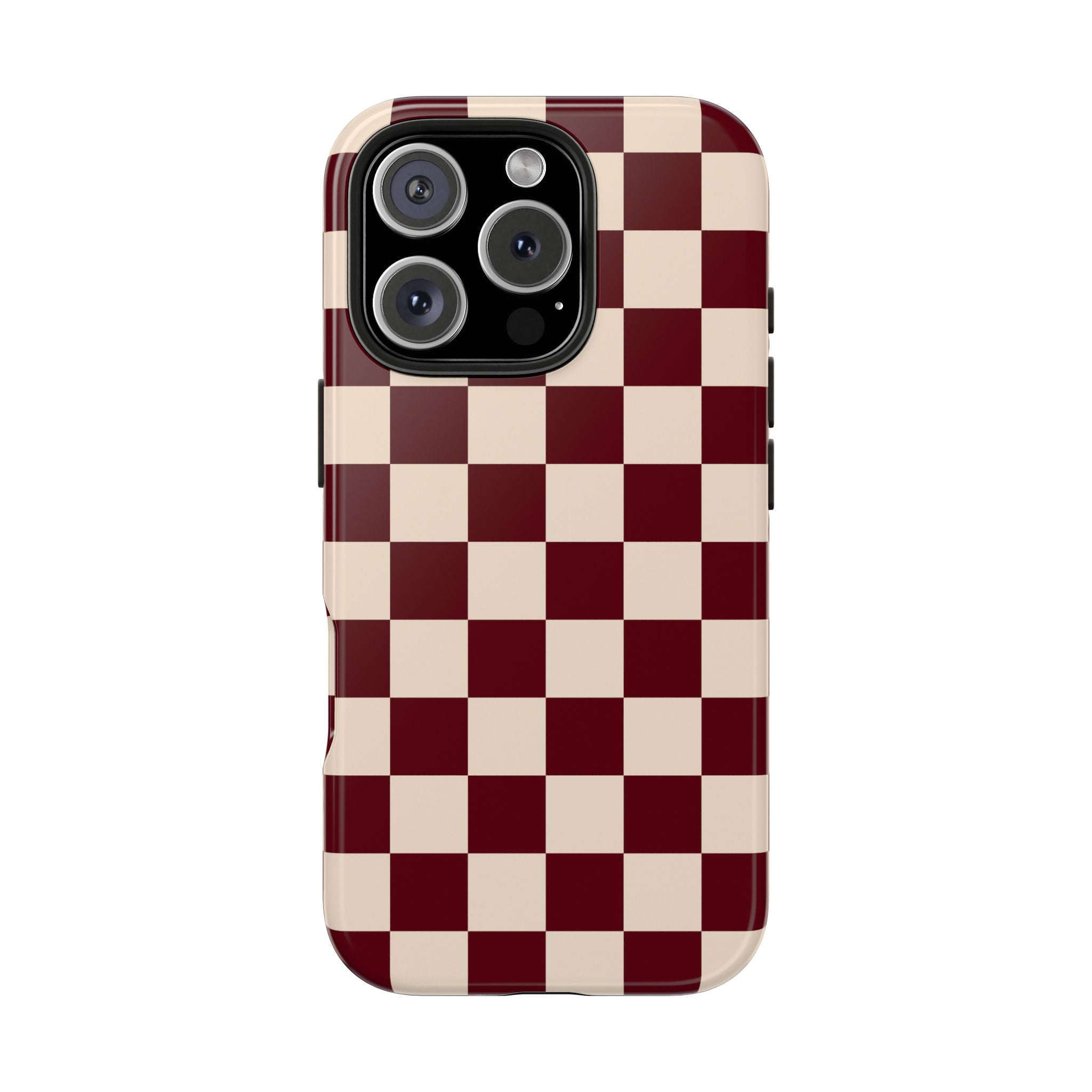 Parlor Check | Burgundy & Cream Checker Phone Case