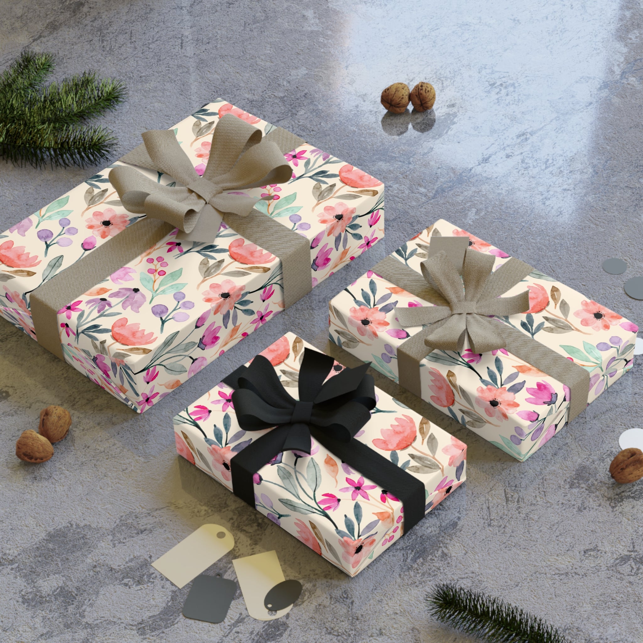 Mother’s Touch | Soft Spring Floral Wrapping Paper