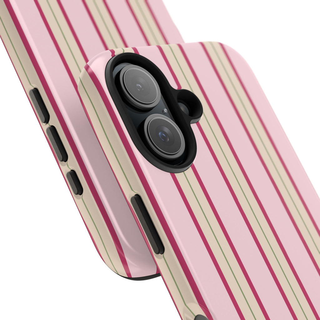 Blush Column | Pink & Burgundy Stripe Tough Phone Case