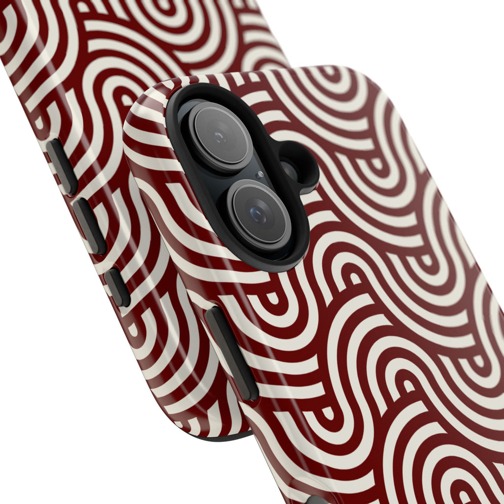Velvet Wave | Burgundy Arch Pattern Phone Case