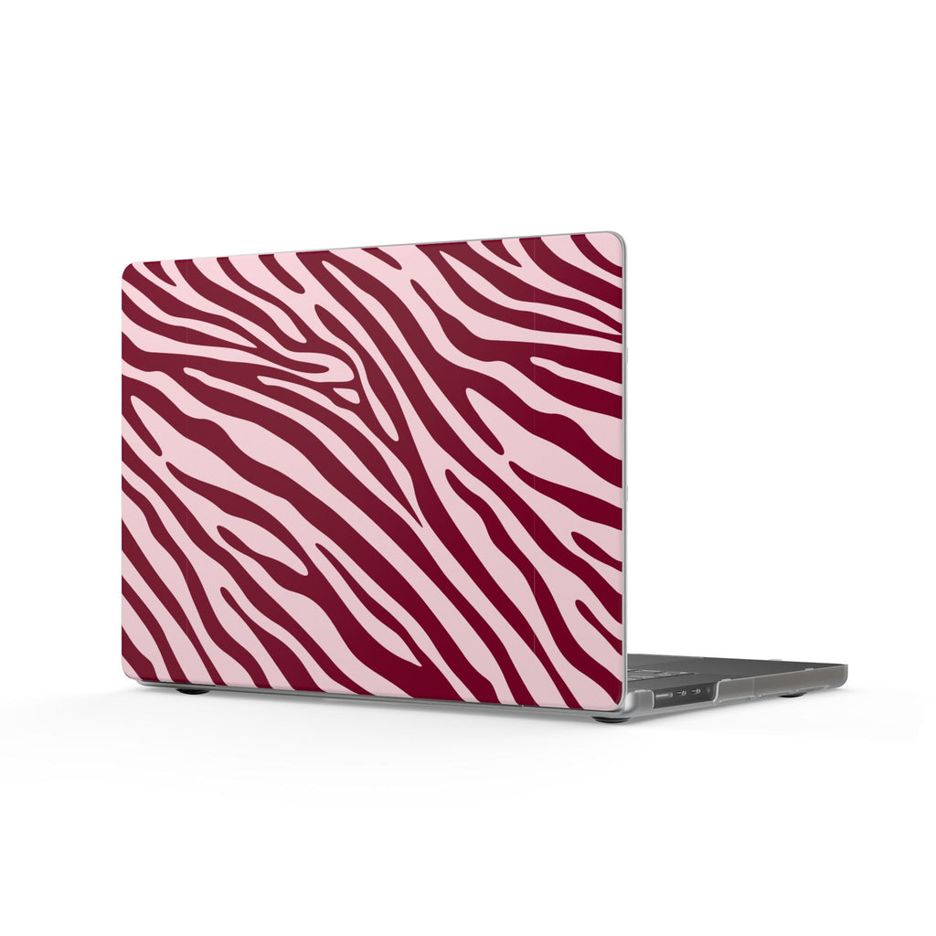 Velvet Zebra | Burgundy Zebra Print Laptop Sleeve
