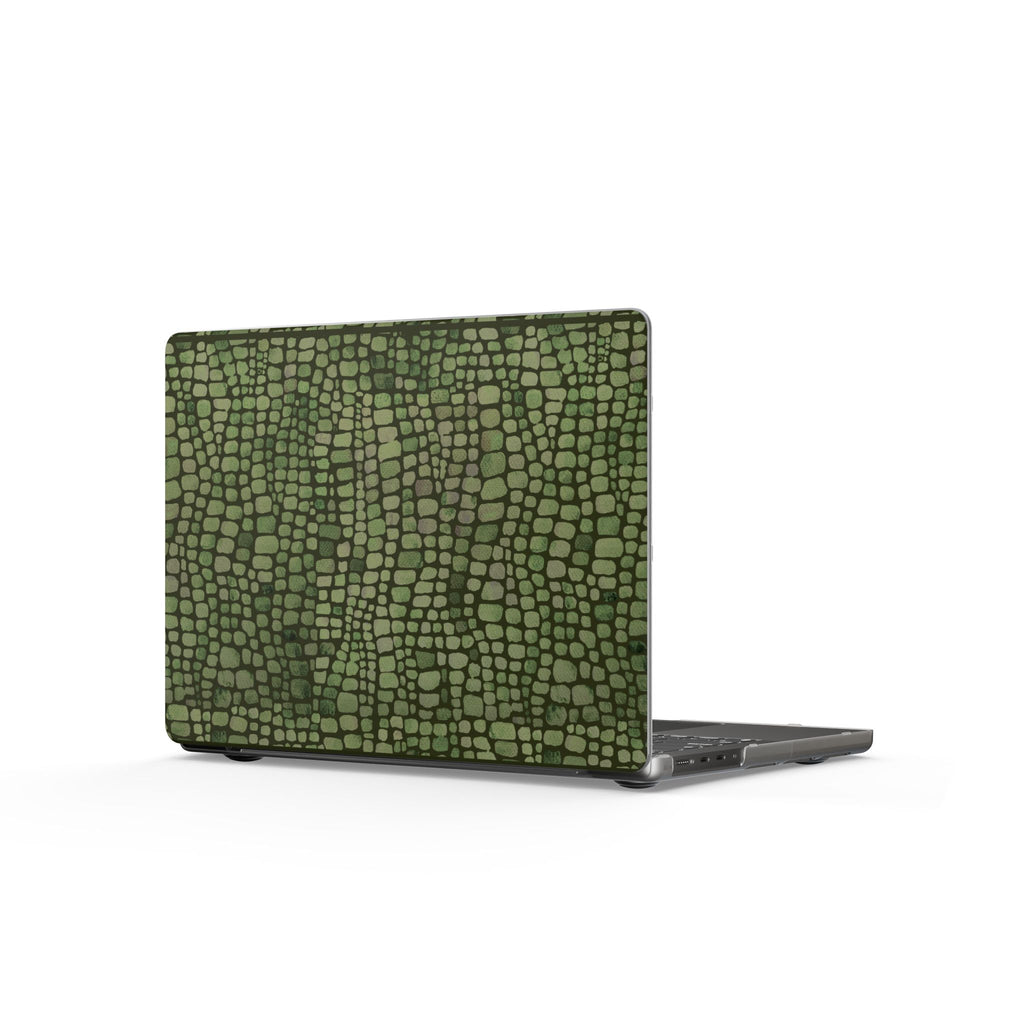Olive Emboss | Olive & Sage Snakeskin Print Laptop Sleeve