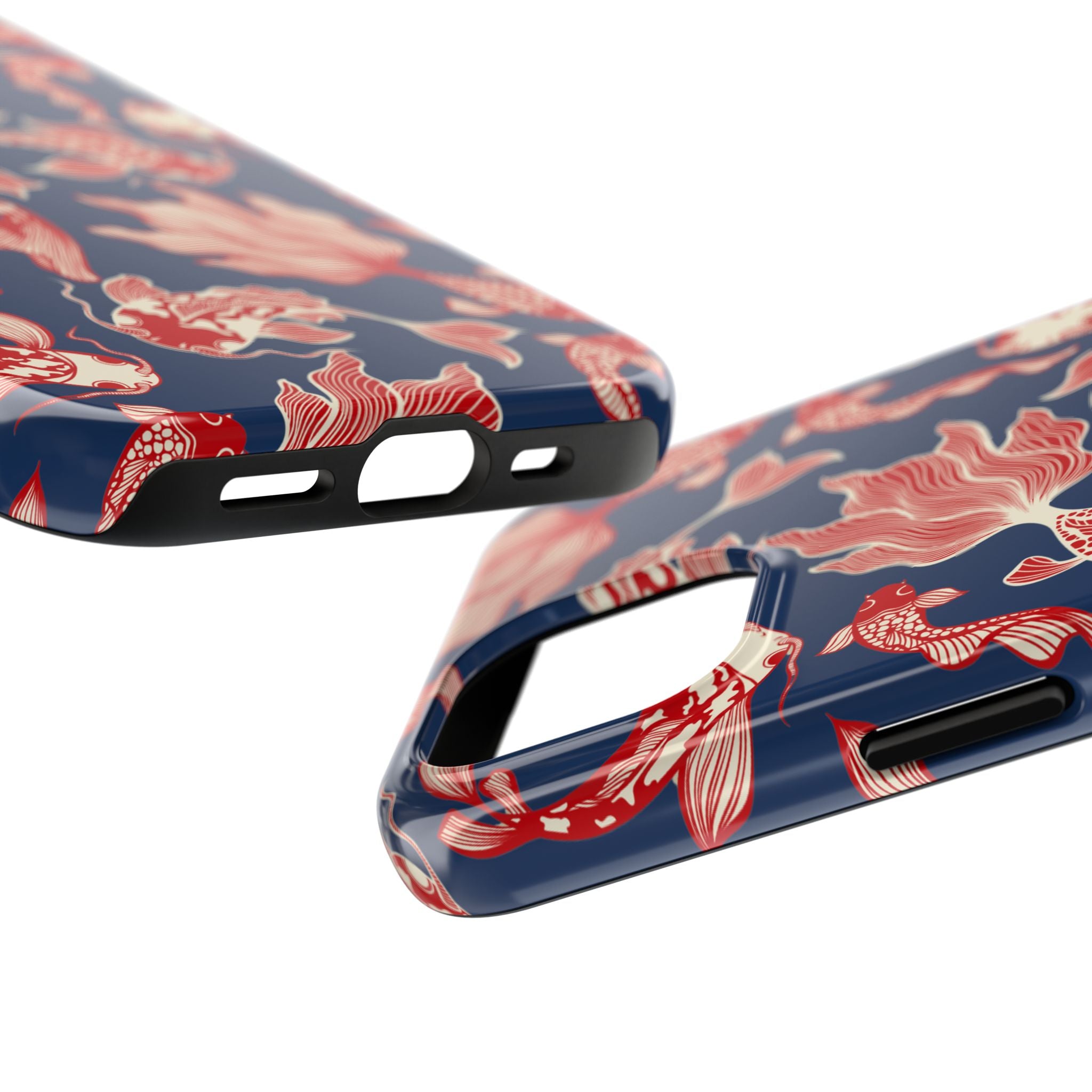 Maroon & Blush Striped Tough Phone Case — Durable Protective iPhone Cover