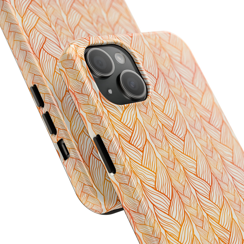 Golden Braid | Orange Braided Line Tough Phone Case