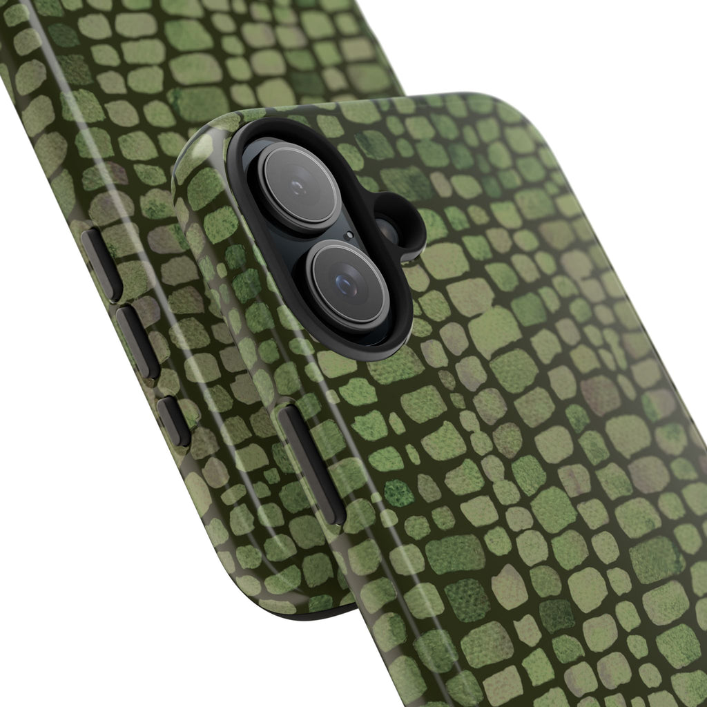 Olive Emboss | Olive & Sage Snakeskin Print Phone Case