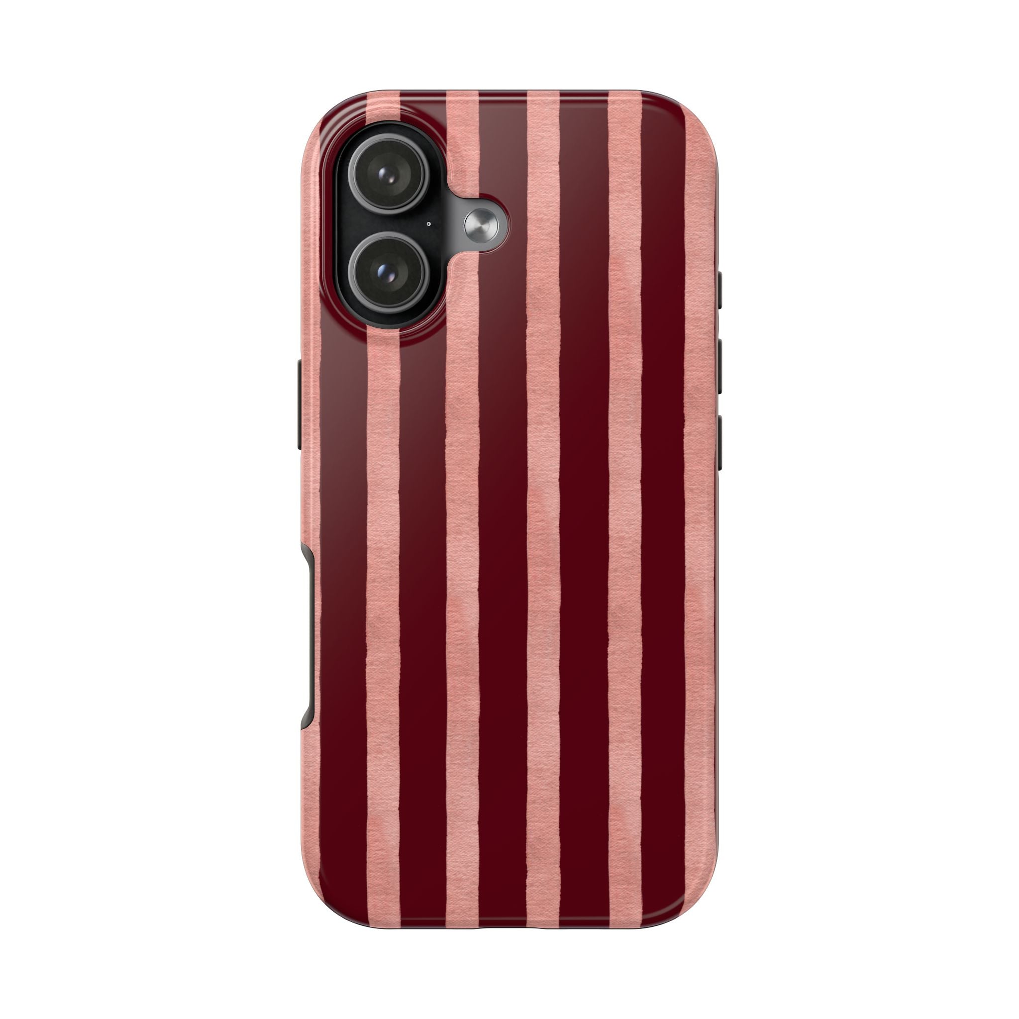 Blush Column | Burgundy & Soft Pink Stripe Phone Case