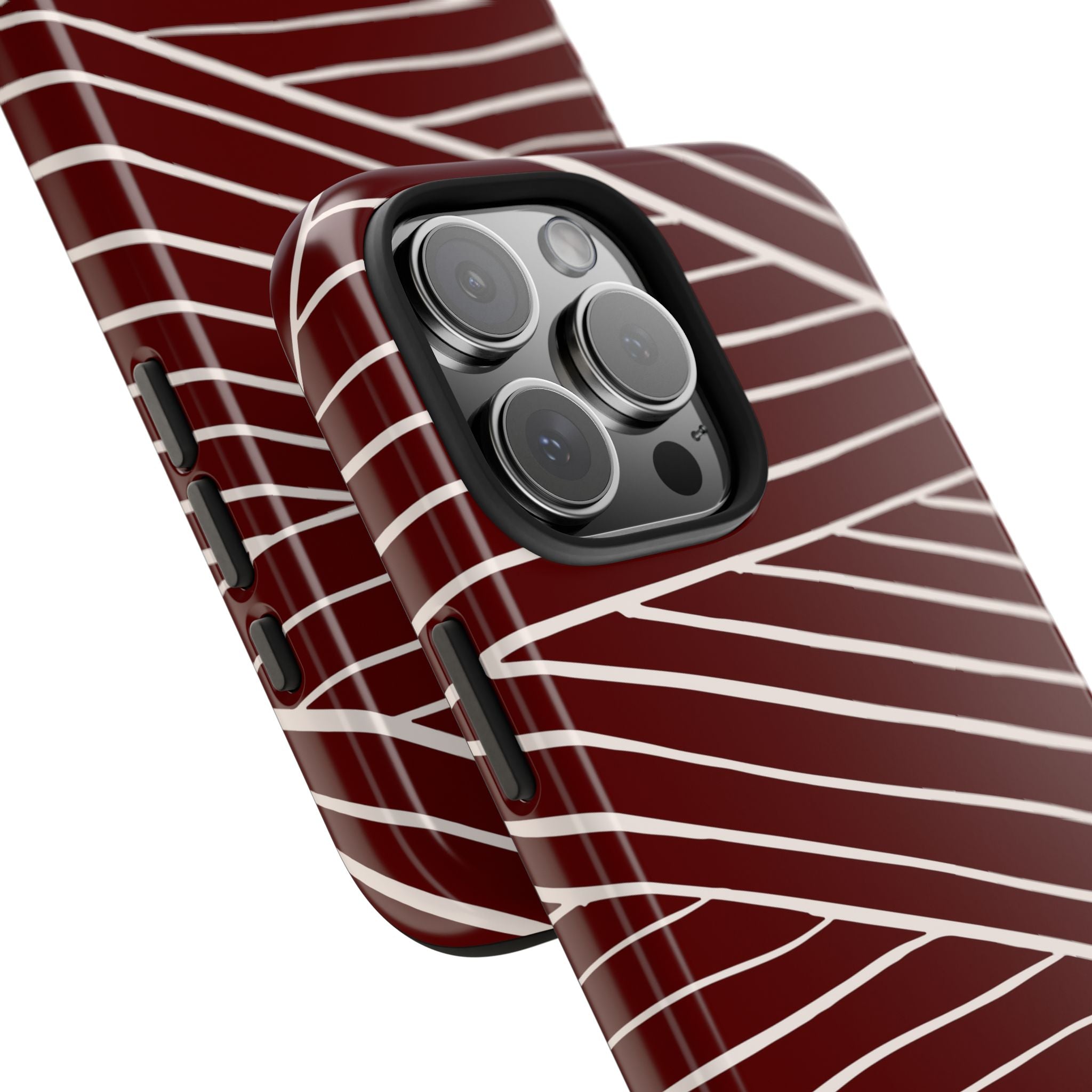 Crimson Form | Burgundy Abstract Stripe Phone Case
