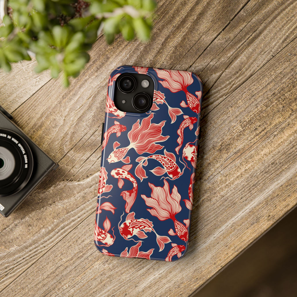 Maroon & Blush Striped Tough Phone Case — Durable Protective iPhone Cover