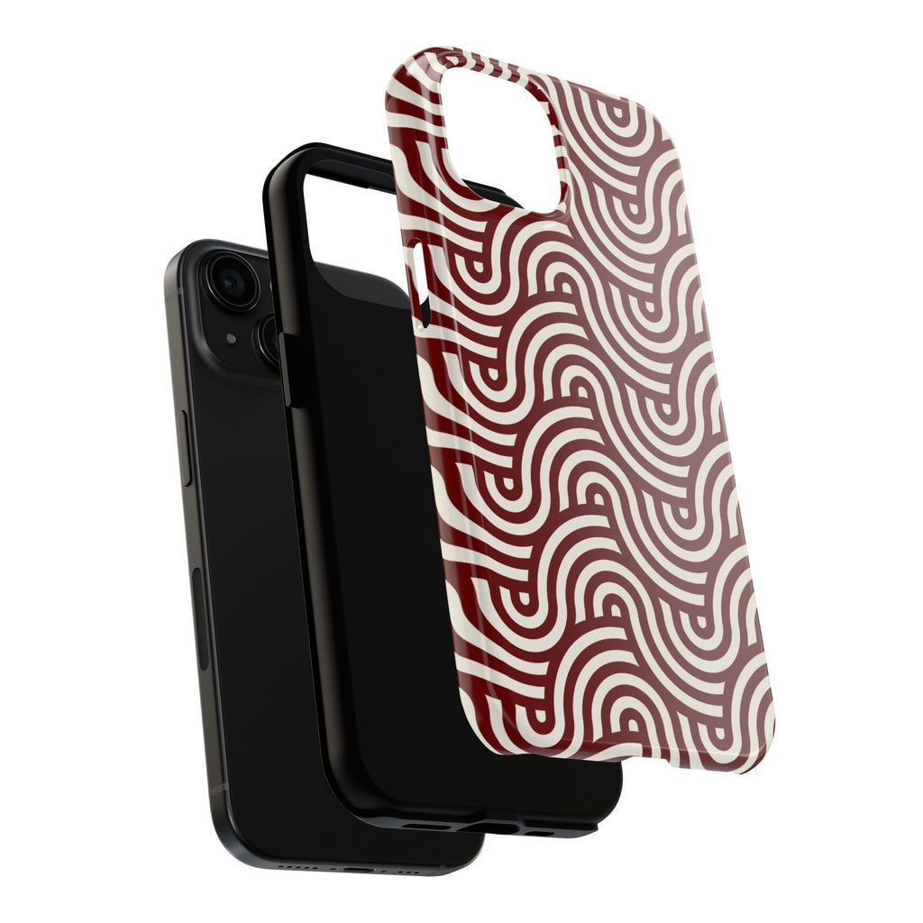 Velvet Wave | Burgundy Arch Pattern Phone Case