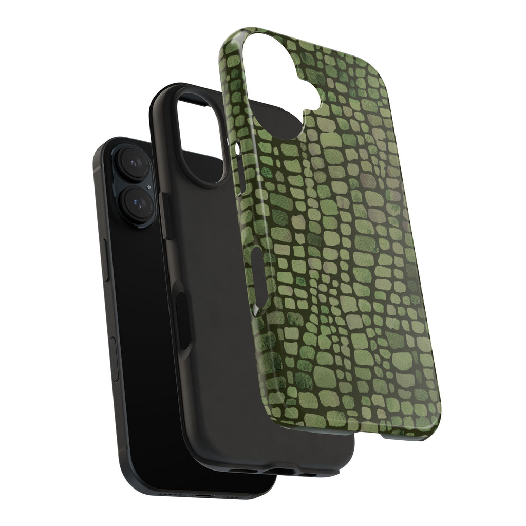 Olive Emboss | Olive & Sage Snakeskin Print Phone Case