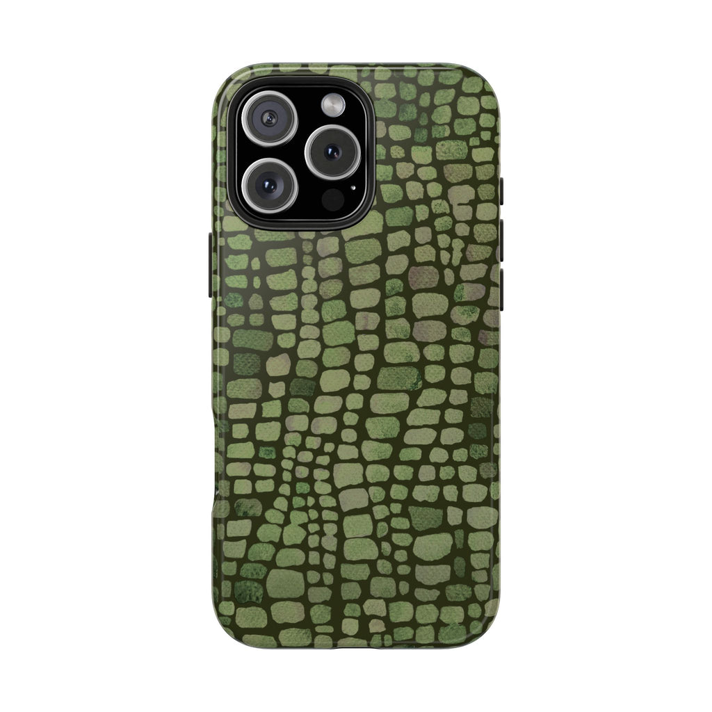 Olive Emboss | Olive & Sage Snakeskin Print Phone Case