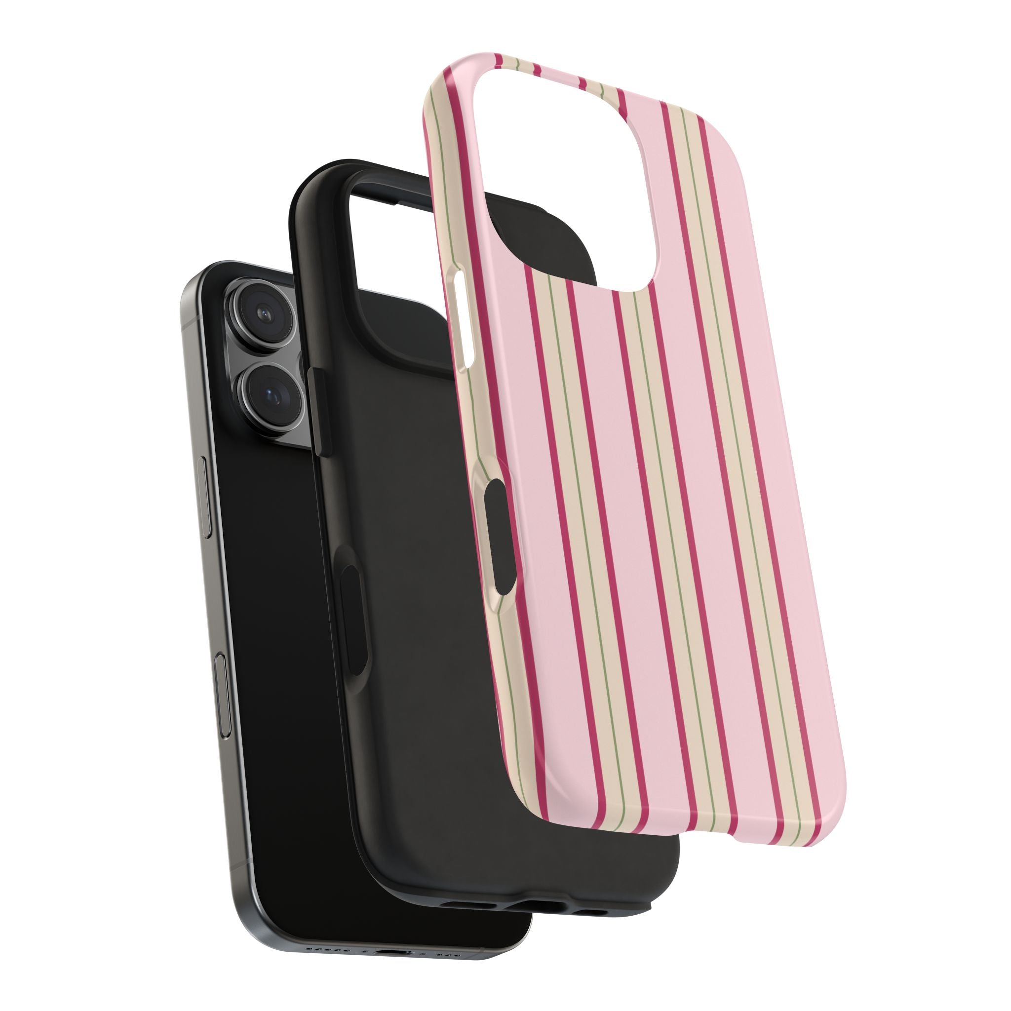 Blush Column | Pink & Burgundy Stripe Tough Phone Case