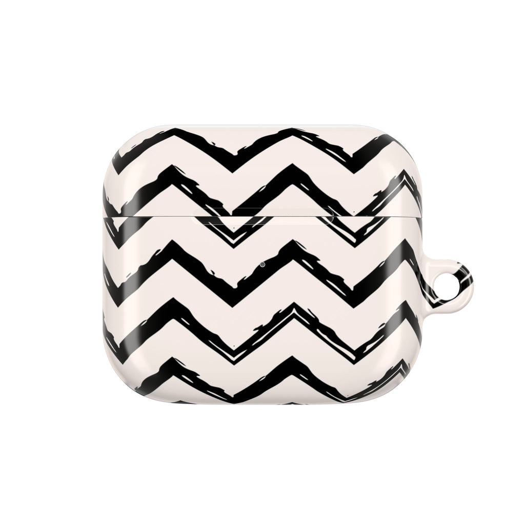 Zig Zag Edit | Black & Cream Chevron AirPods Case