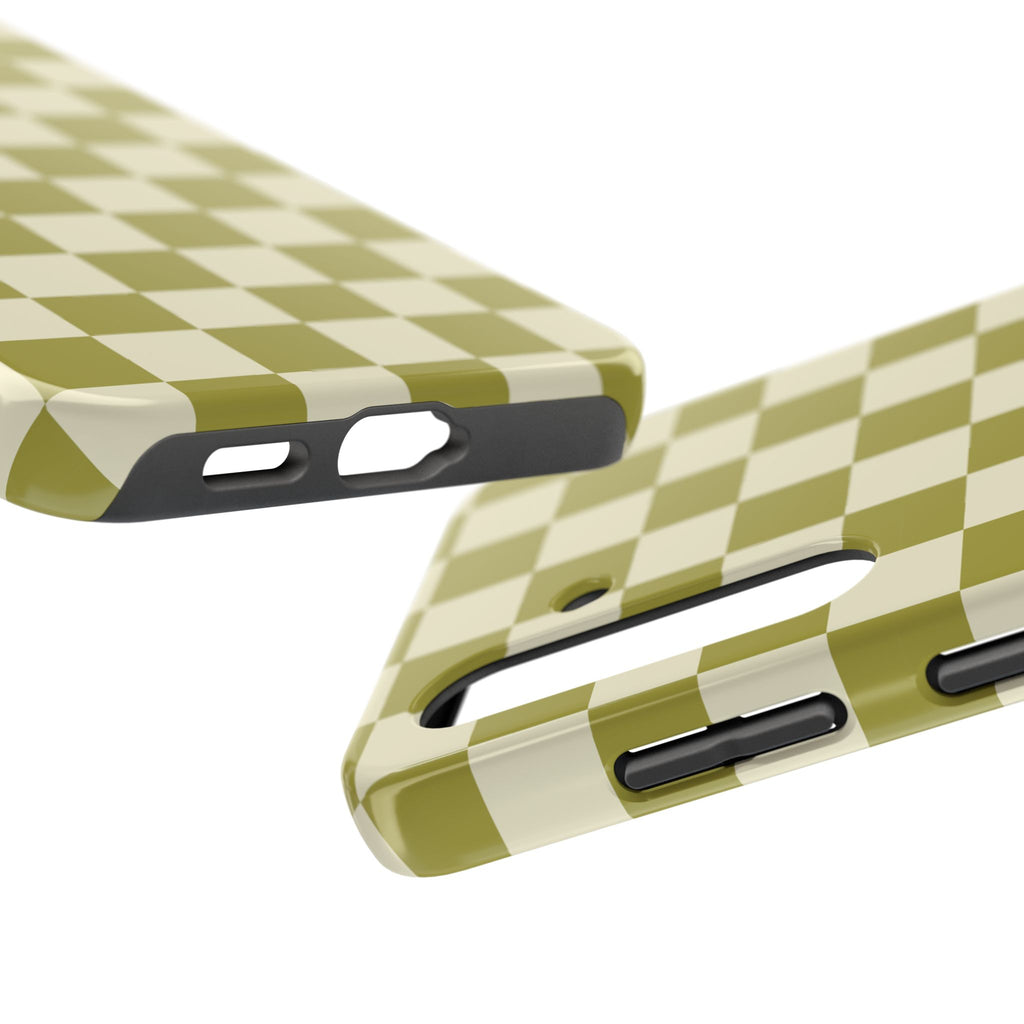 Maroon & Blush Striped Tough Phone Case — Durable Protective iPhone Cover