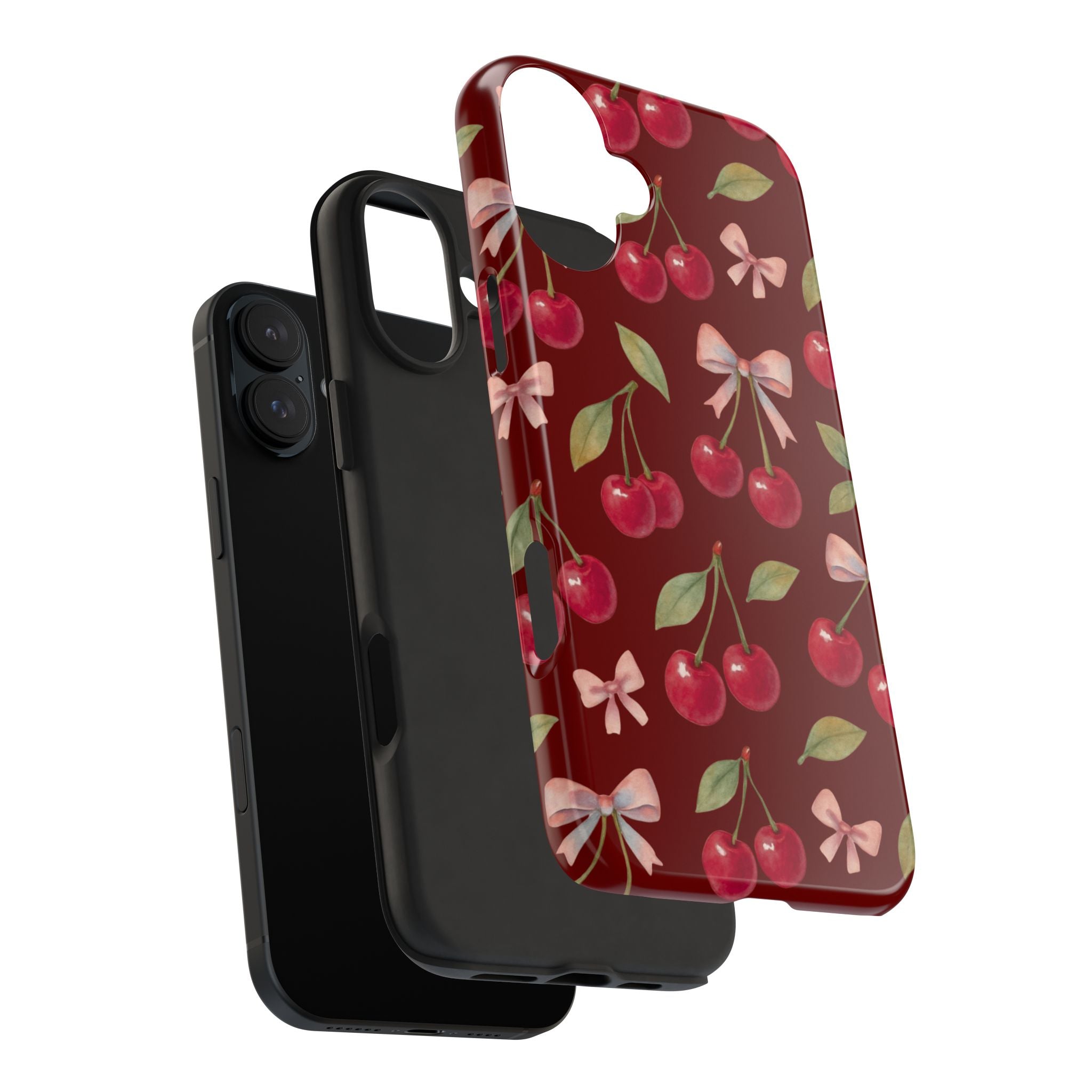 Cherry Kiss | Cherry Bow Print Tough Phone Case