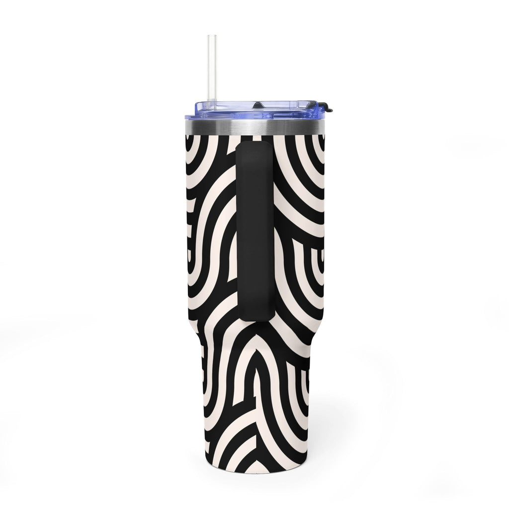 Noir Wave | Black & Cream Retro Curve Tumbler