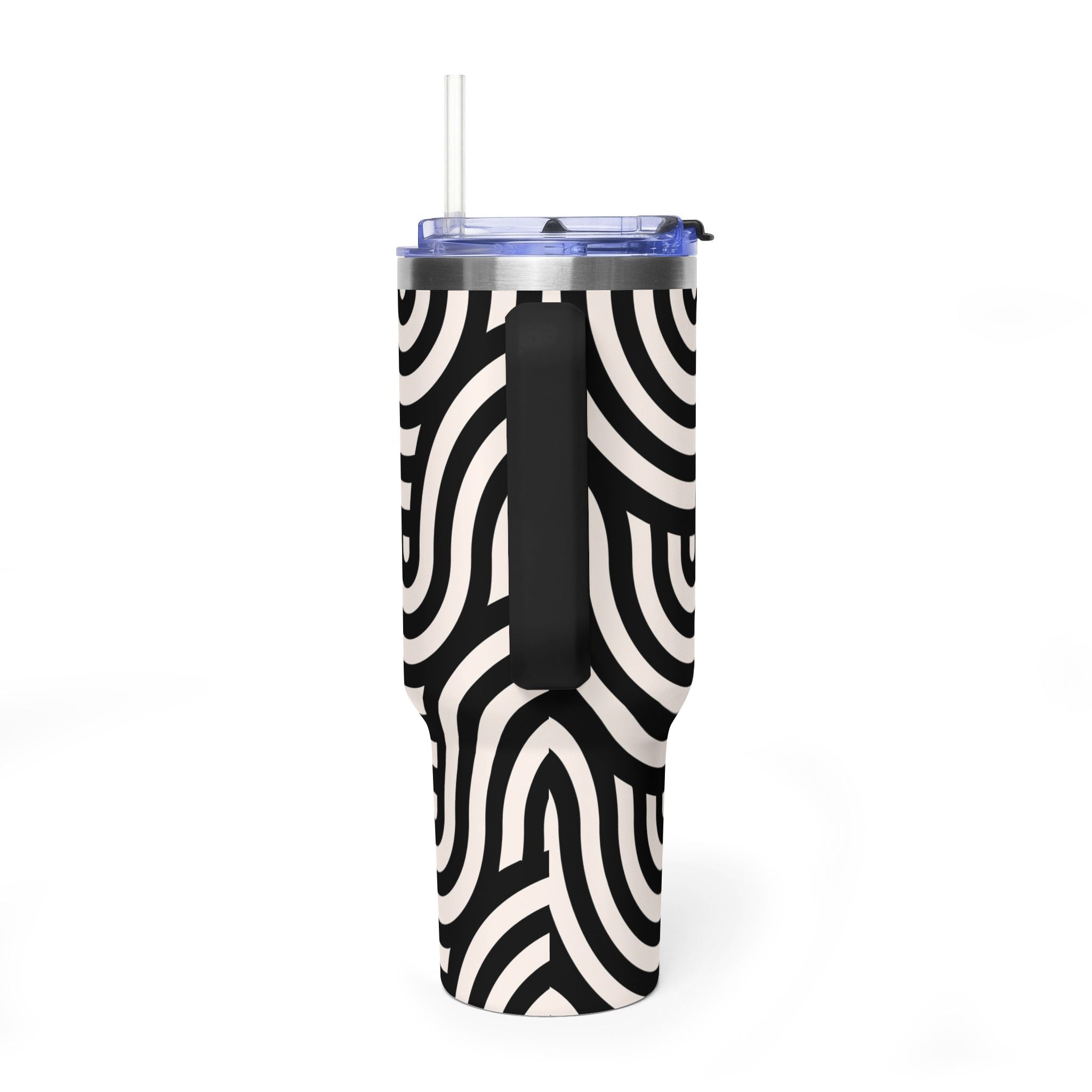 Noir Wave | Black & Cream Retro Curve Tumbler