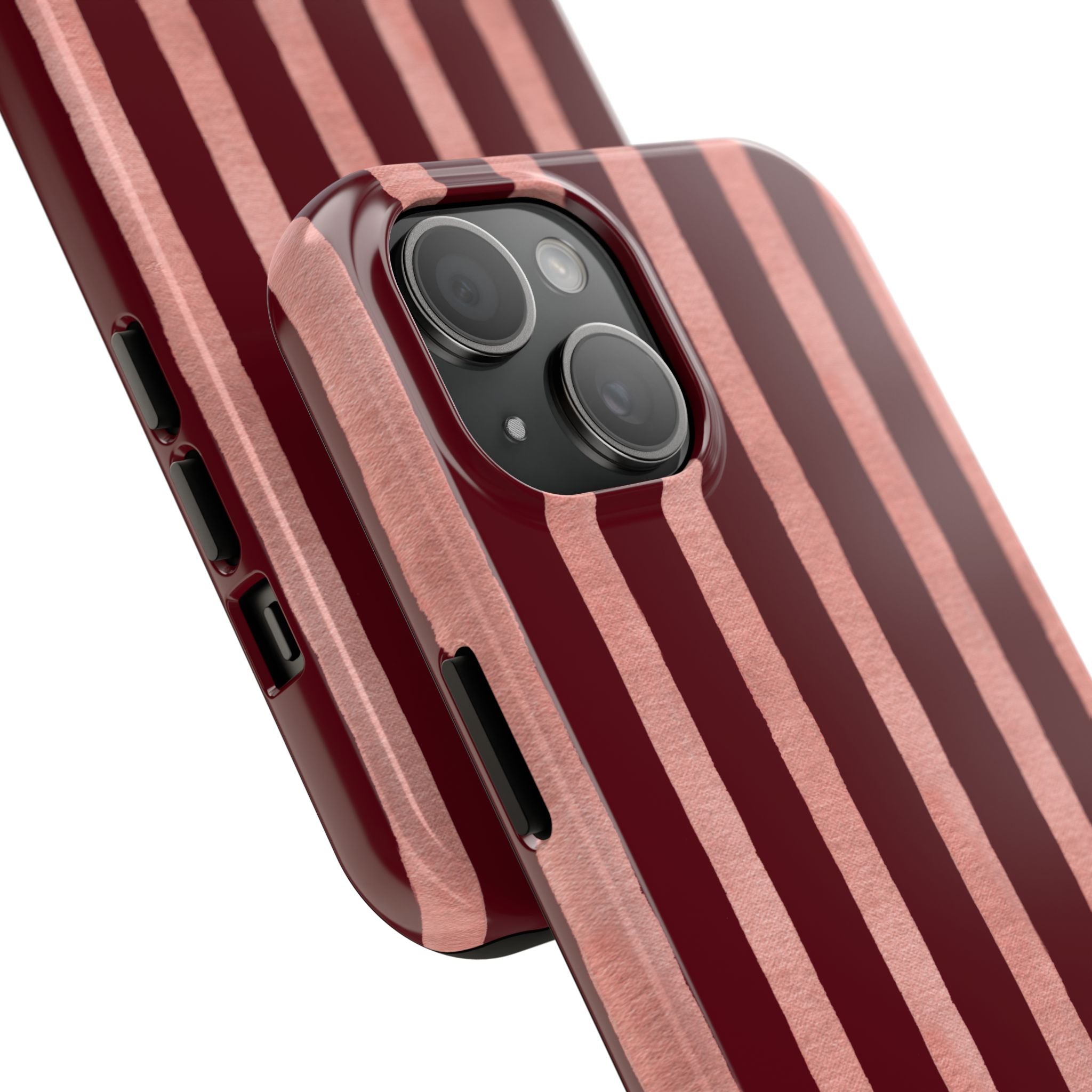 Blush Column | Burgundy & Soft Pink Stripe Phone Case