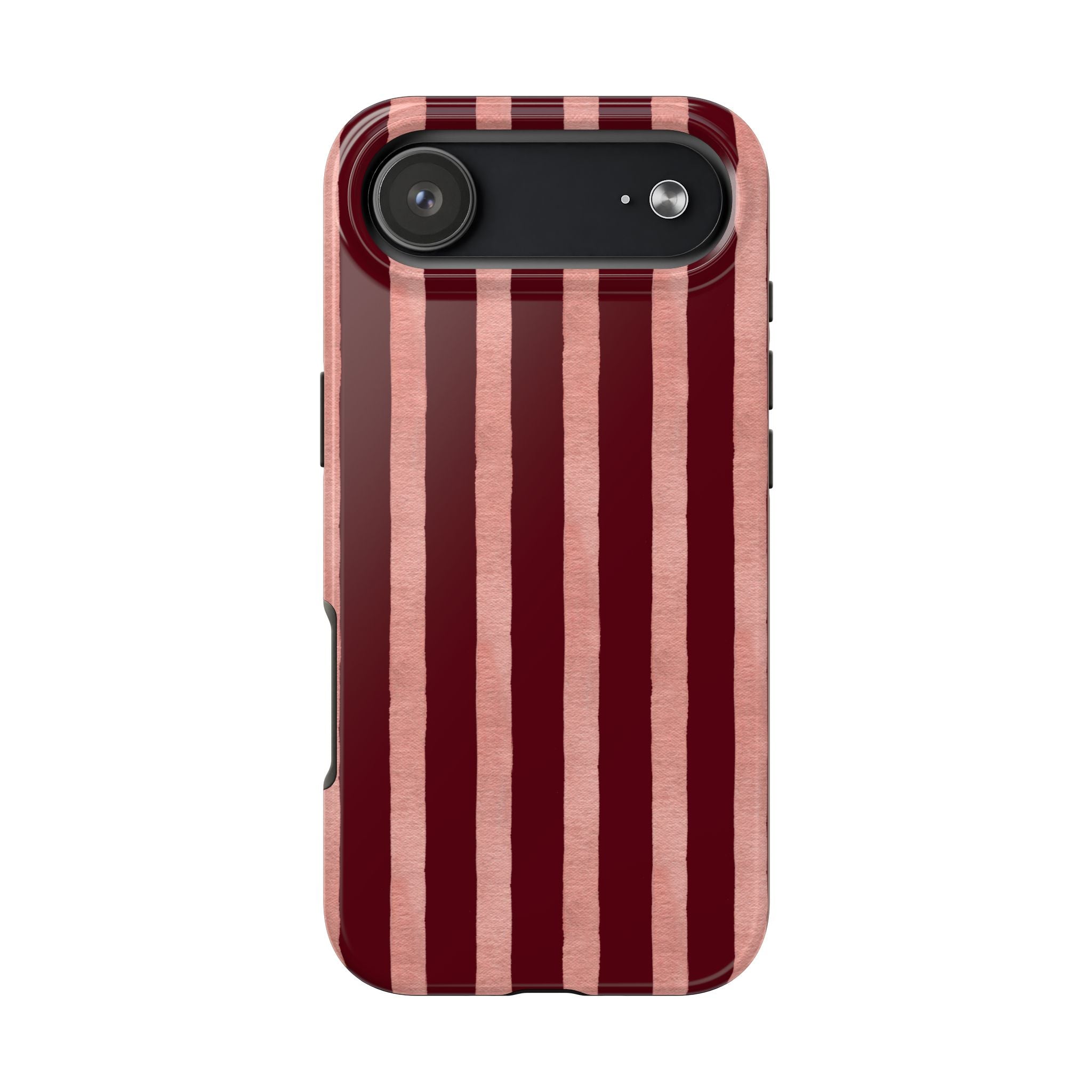 Blush Column | Burgundy & Soft Pink Stripe Phone Case