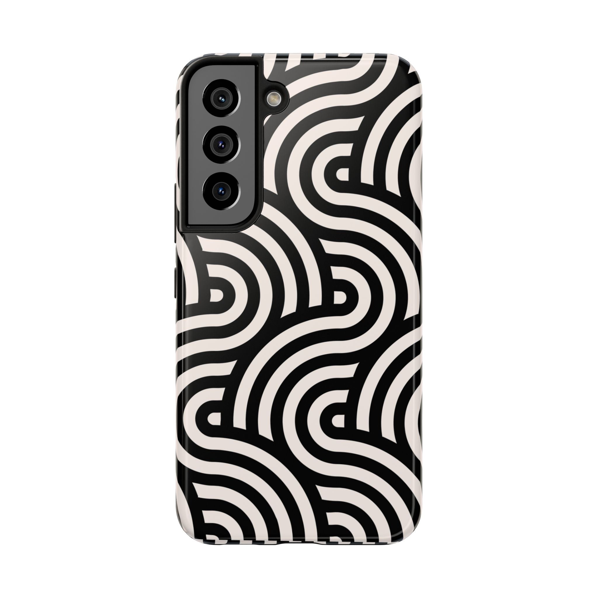 Maroon & Blush Striped Tough Phone Case — Durable Protective iPhone Cover