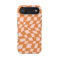 Warped Summer | Orange Wavy Checker Phone Case
