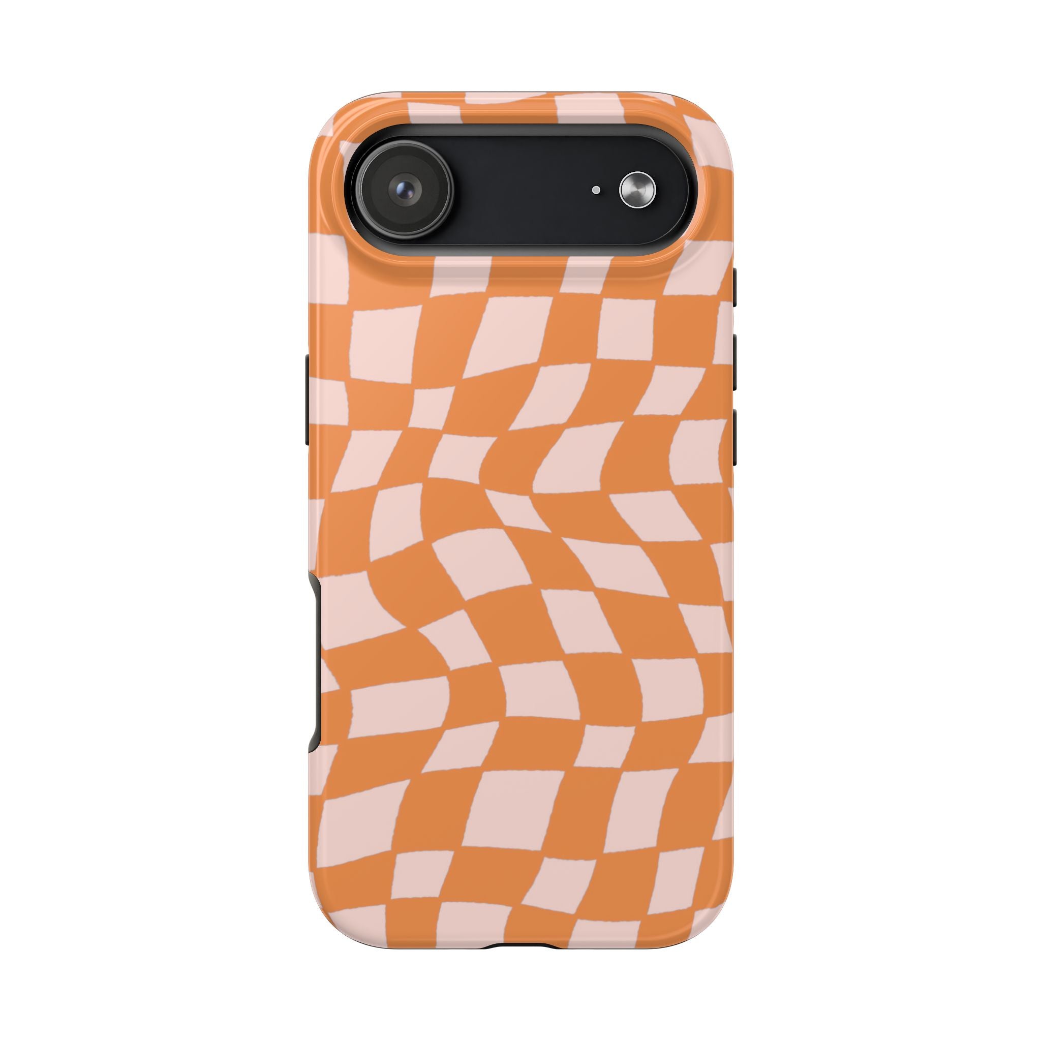 Warped Summer | Orange Wavy Checker Phone Case