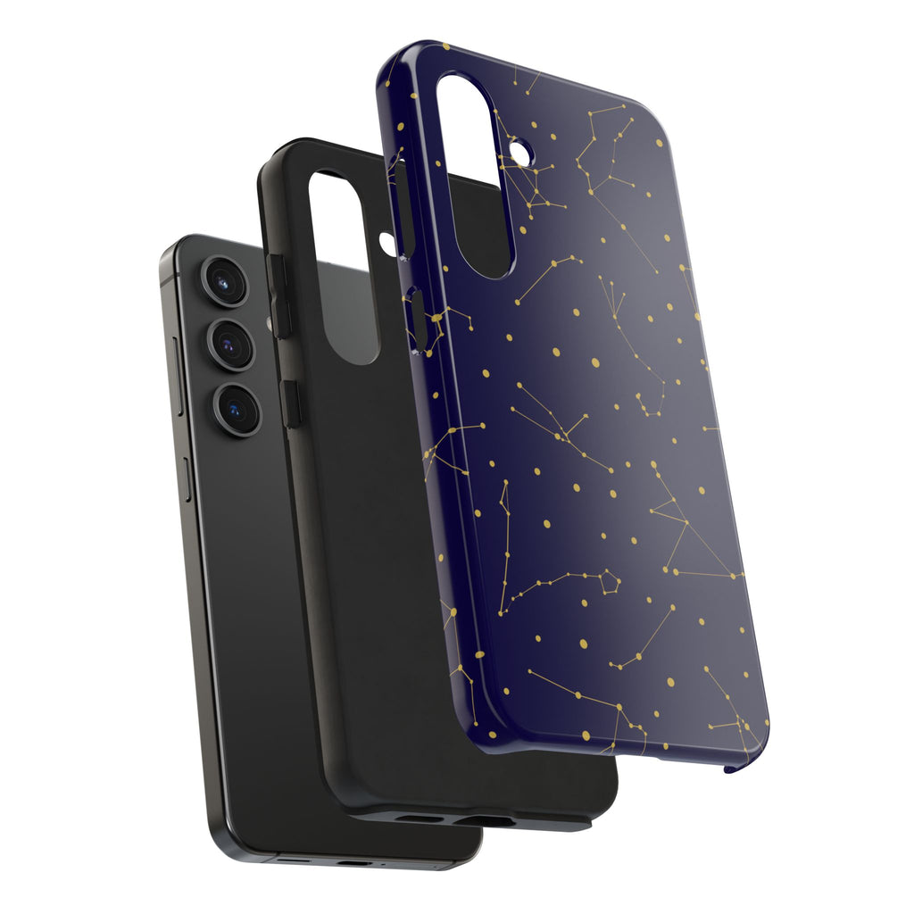 Maroon & Blush Striped Tough Phone Case — Durable Protective iPhone Cover