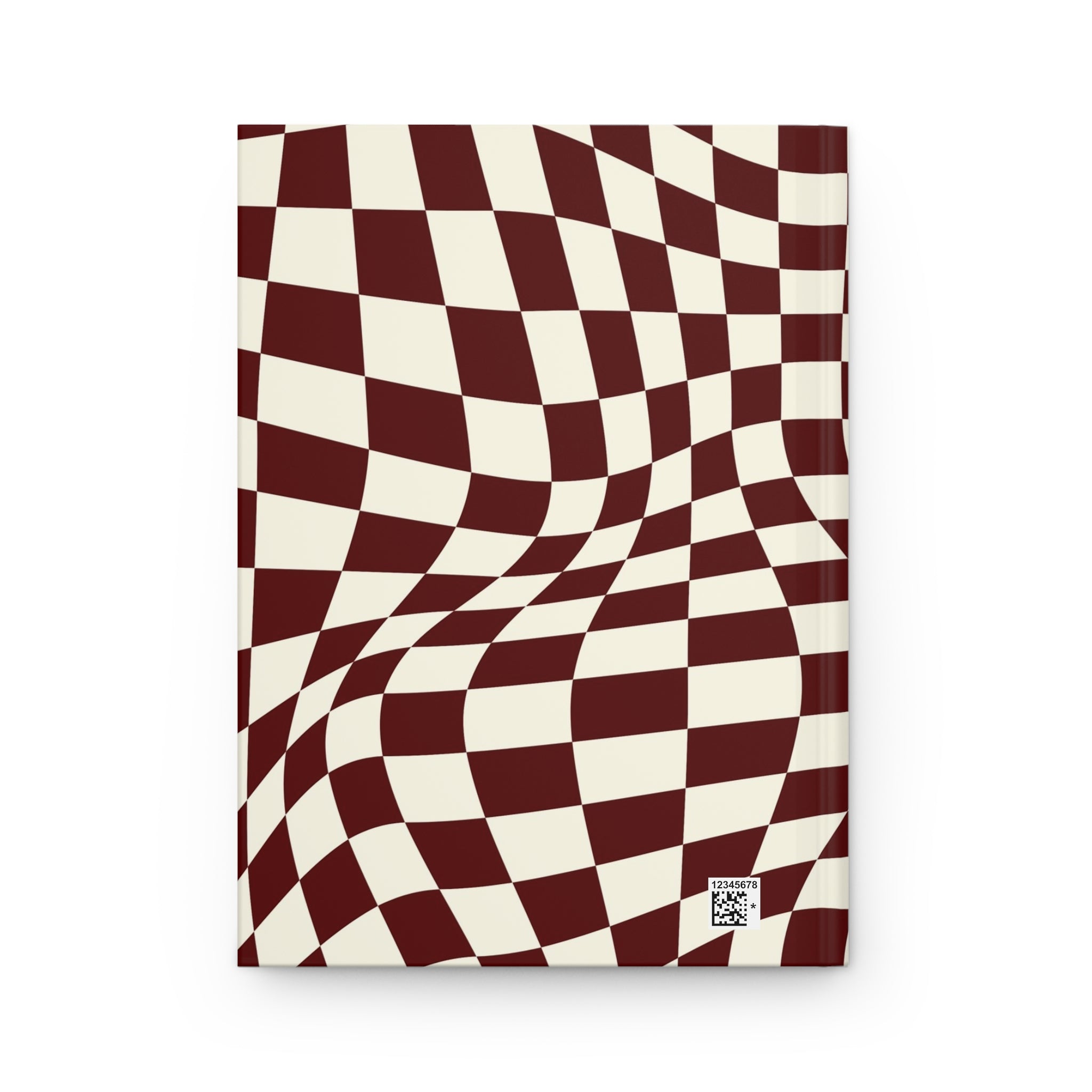 Crimson Warp | Marron & Cream Wavy Check Print Journal
