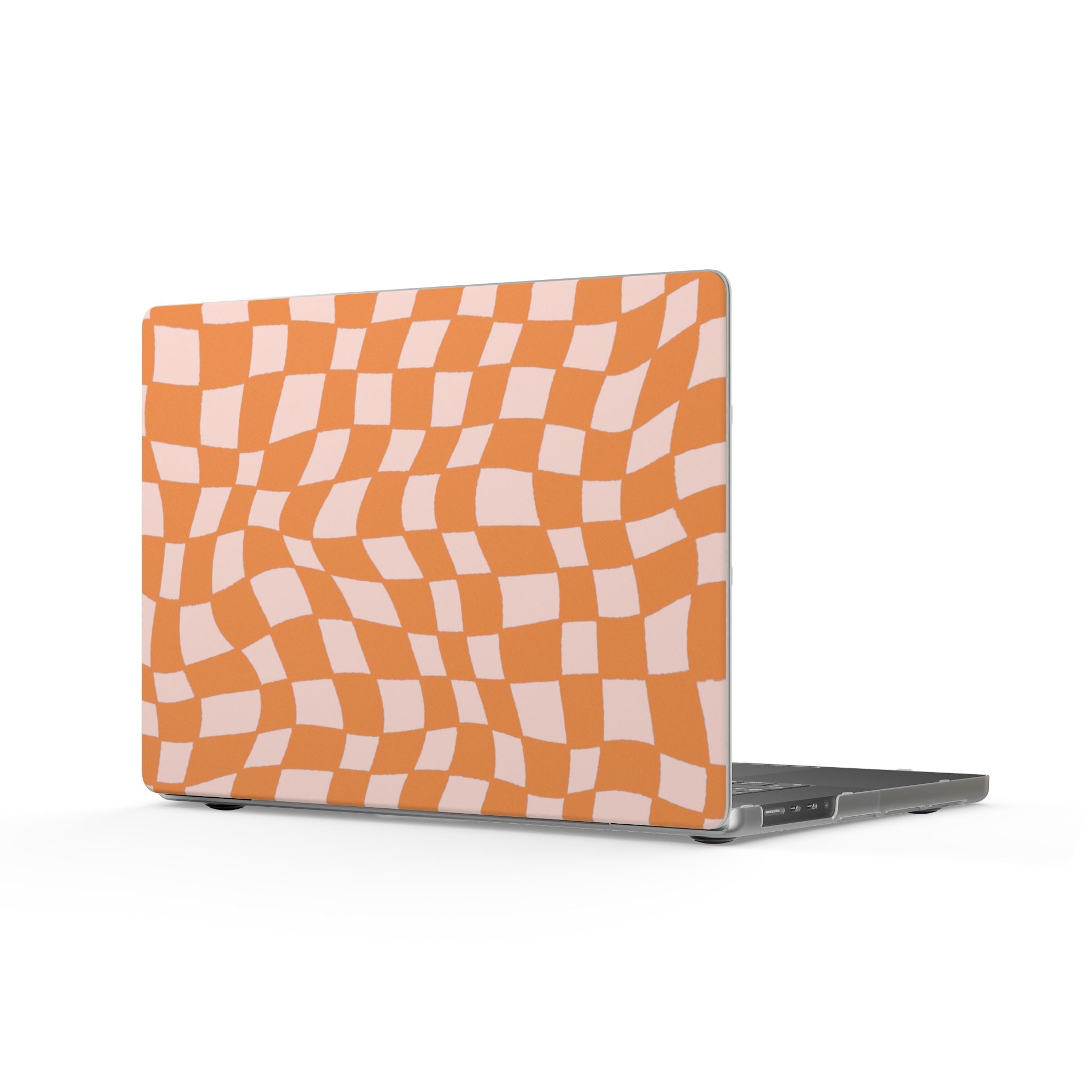 Warped Summer | Orange Wavy Checker Laptop Sleeve