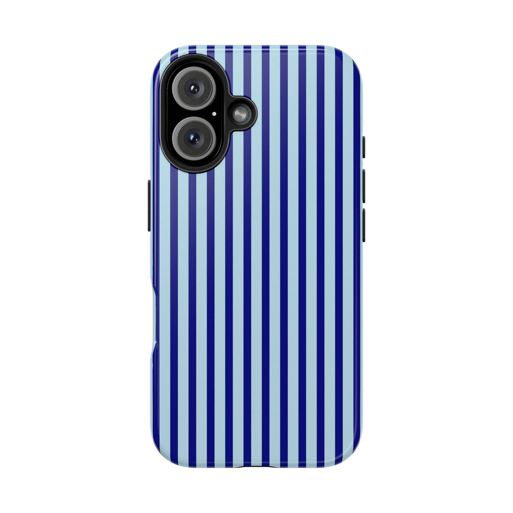 Maroon & Blush Striped Tough Phone Case — Durable Protective iPhone Cover