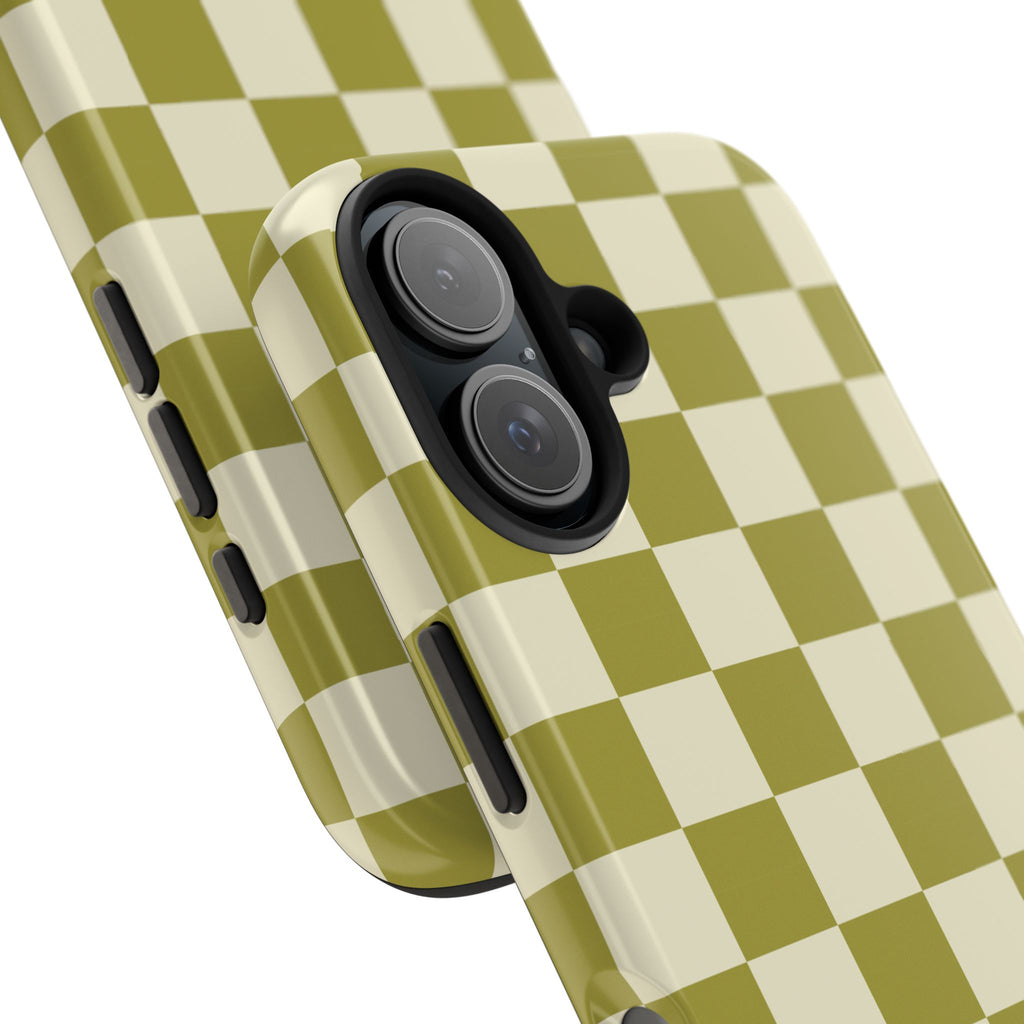 Maroon & Blush Striped Tough Phone Case — Durable Protective iPhone Cover