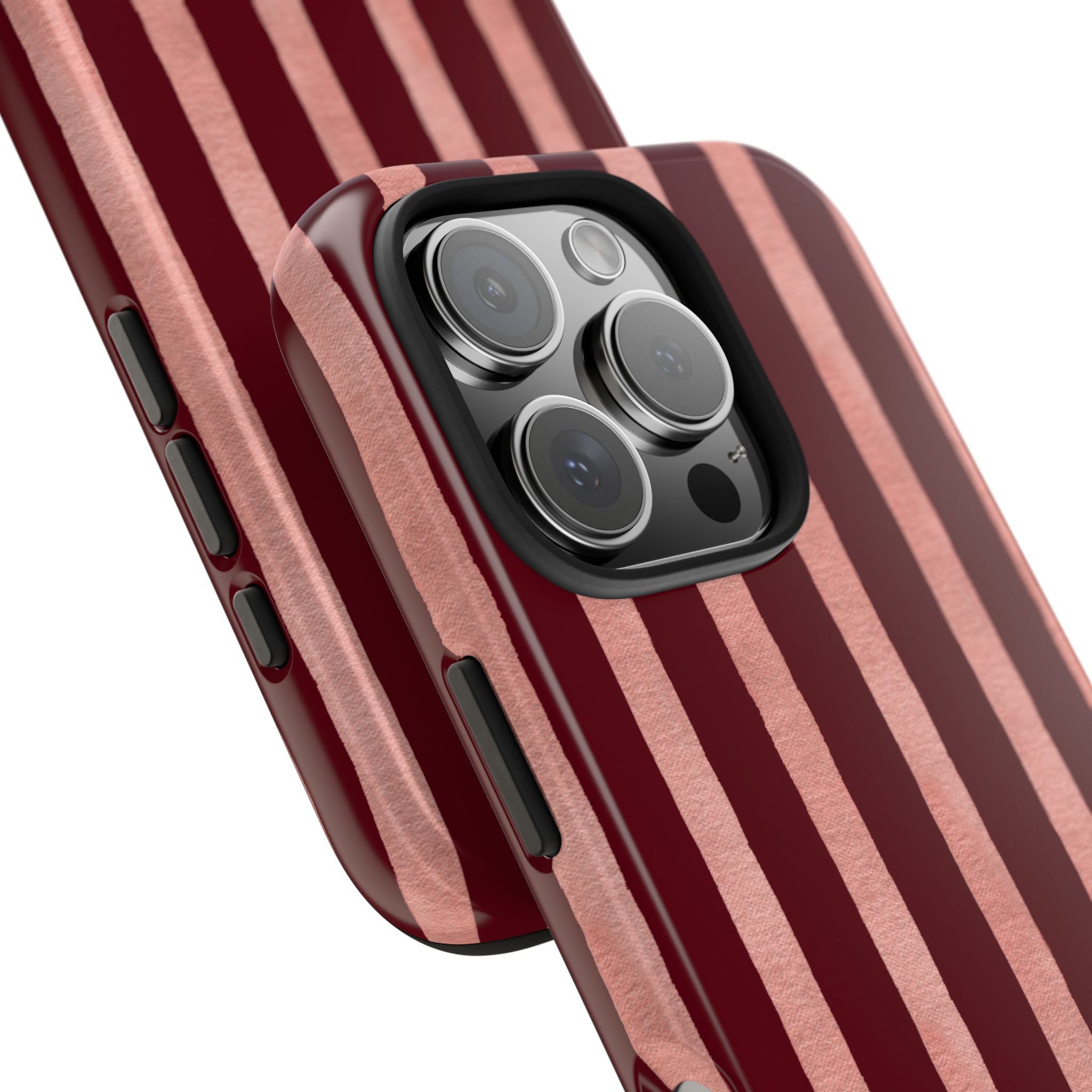 Blush Column | Burgundy & Soft Pink Stripe Phone Case