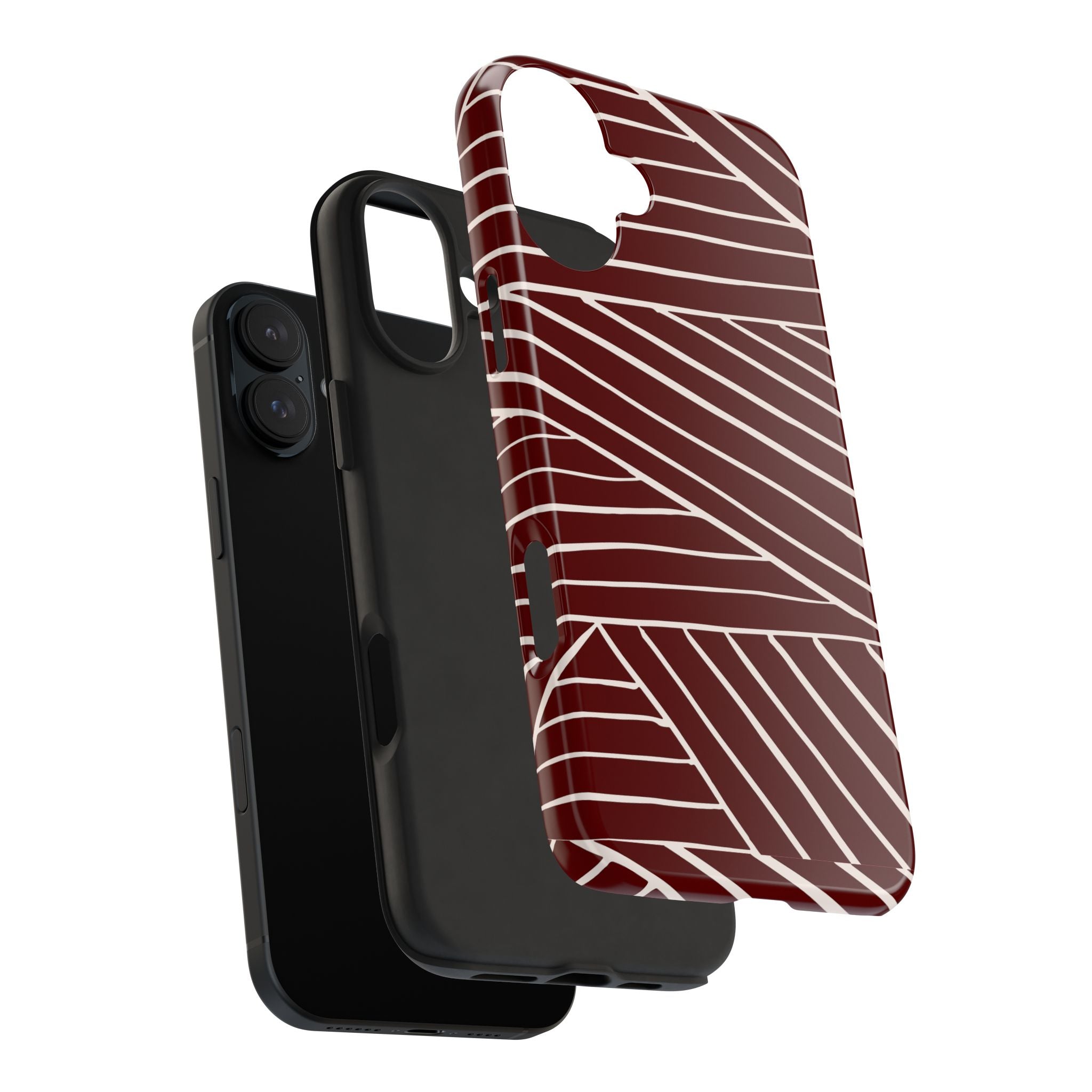 Crimson Form | Burgundy Abstract Stripe Phone Case