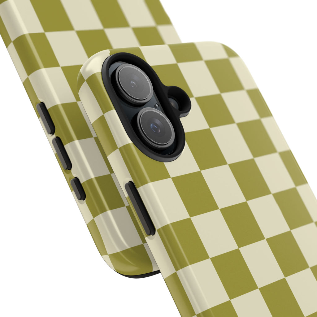 Maroon & Blush Striped Tough Phone Case — Durable Protective iPhone Cover