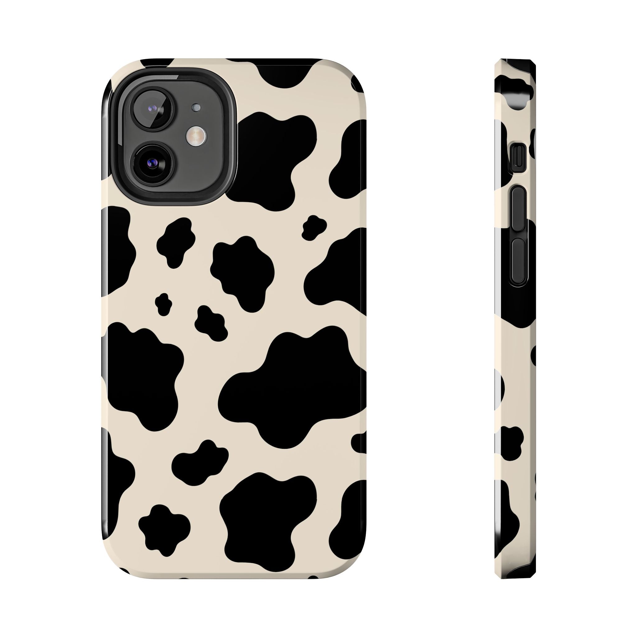 Cream Cow | Black & Cream Cow Print Phone Case